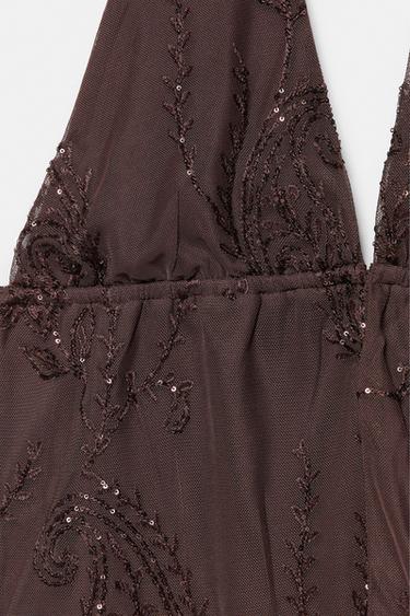 Sequin halter top — Brown 8