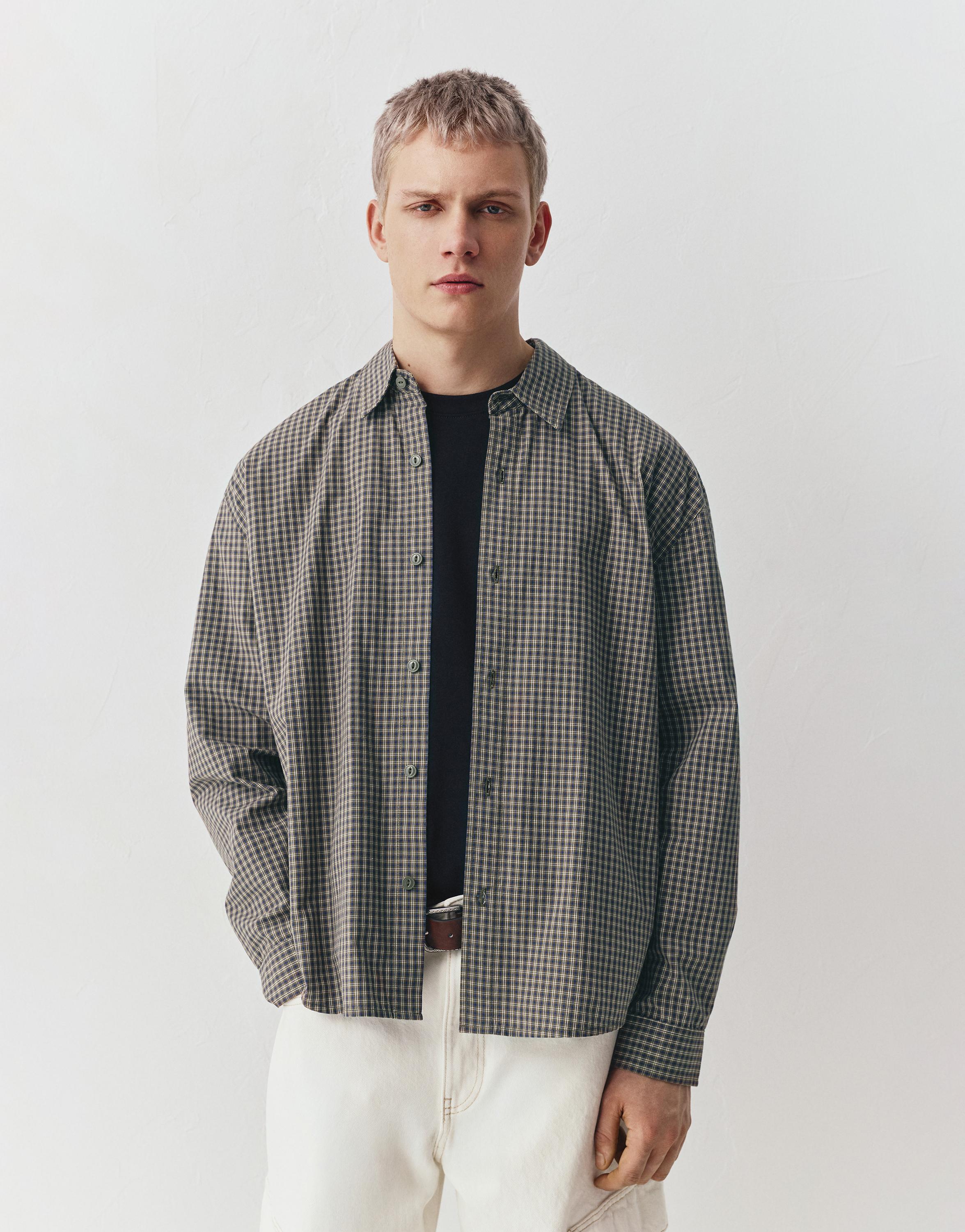 Long sleeve check shirt — Green