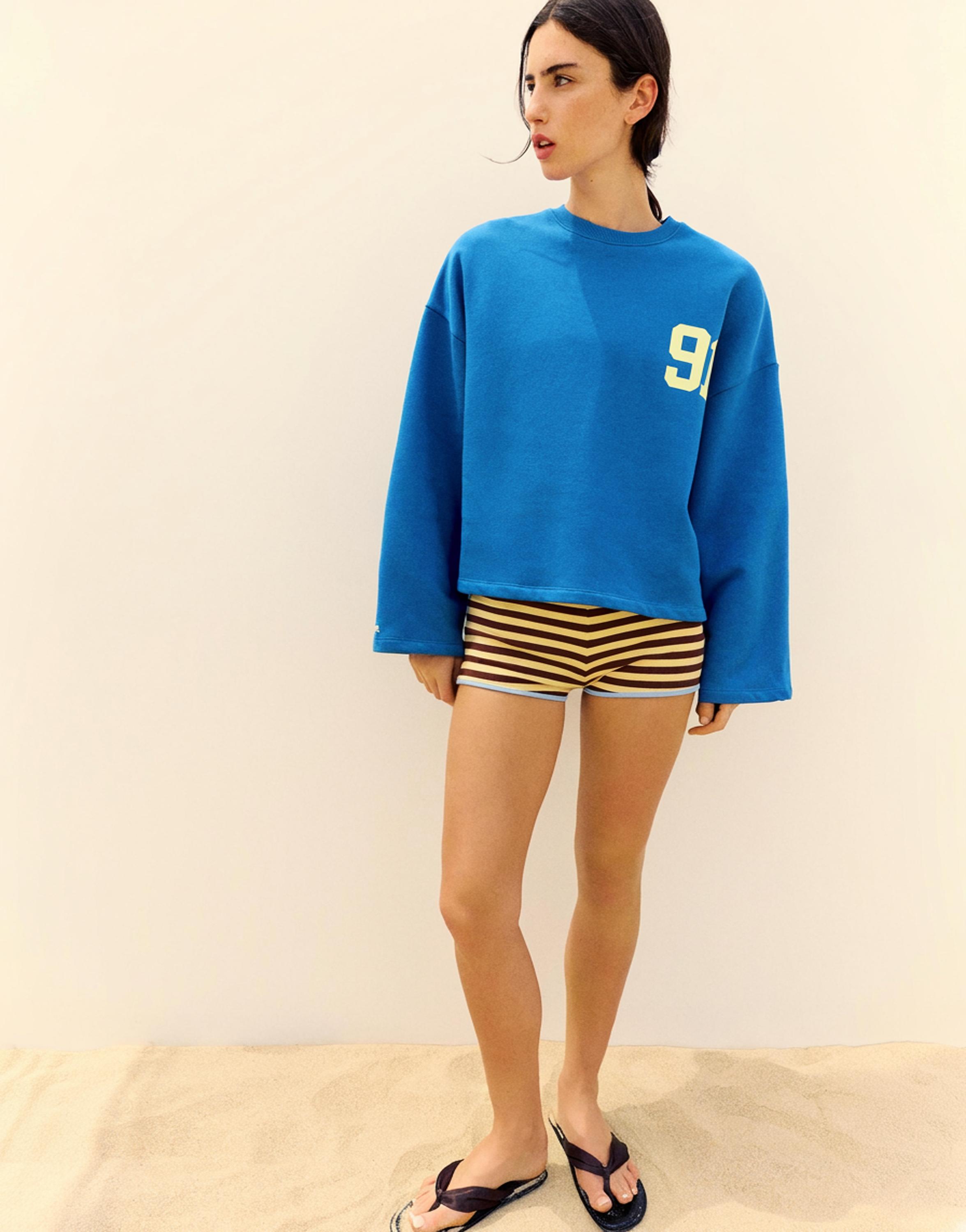 91 graphic relaxed fit sweatshirt — Blue