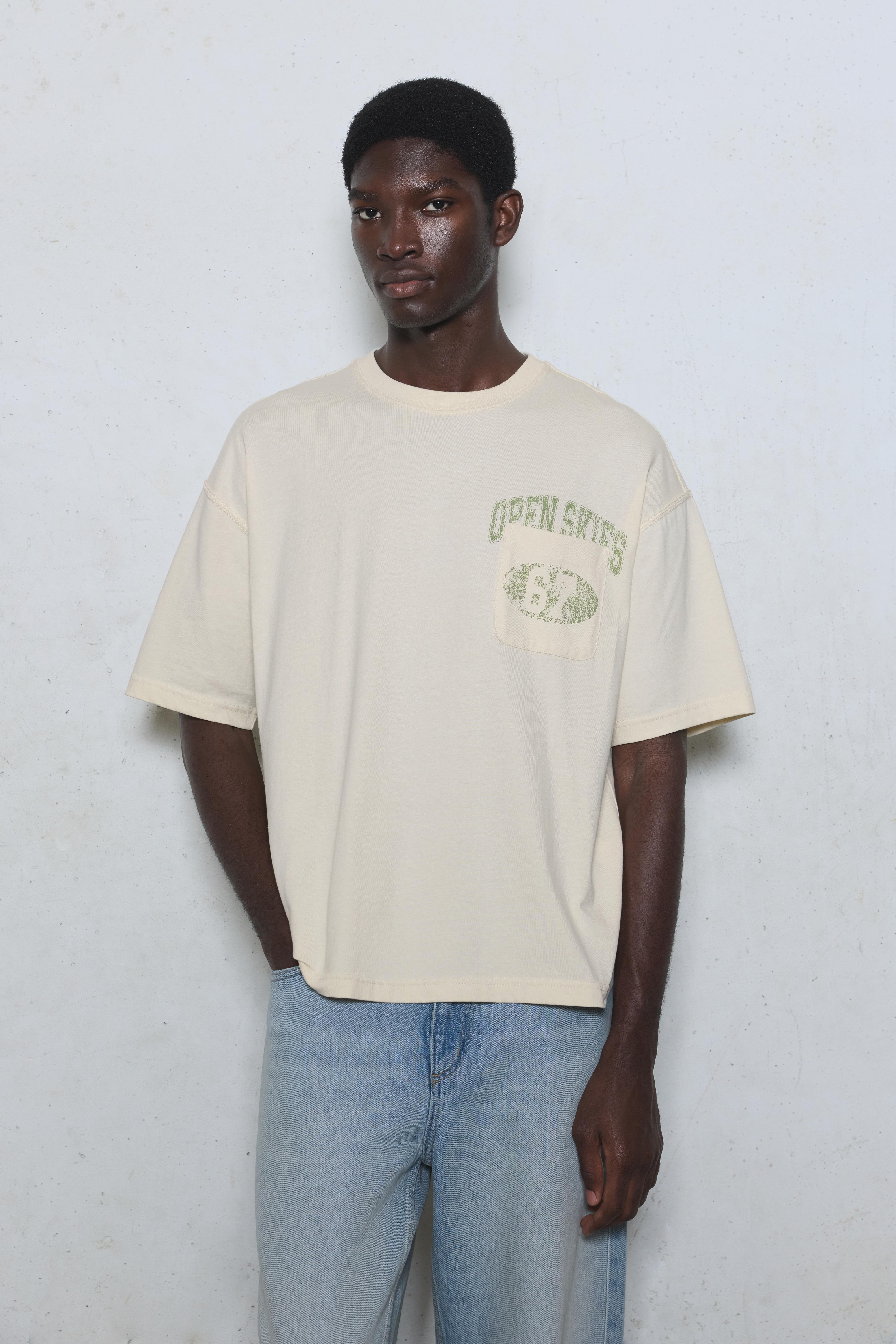 Relaxed fit graphic pocket T-shirt — Off white