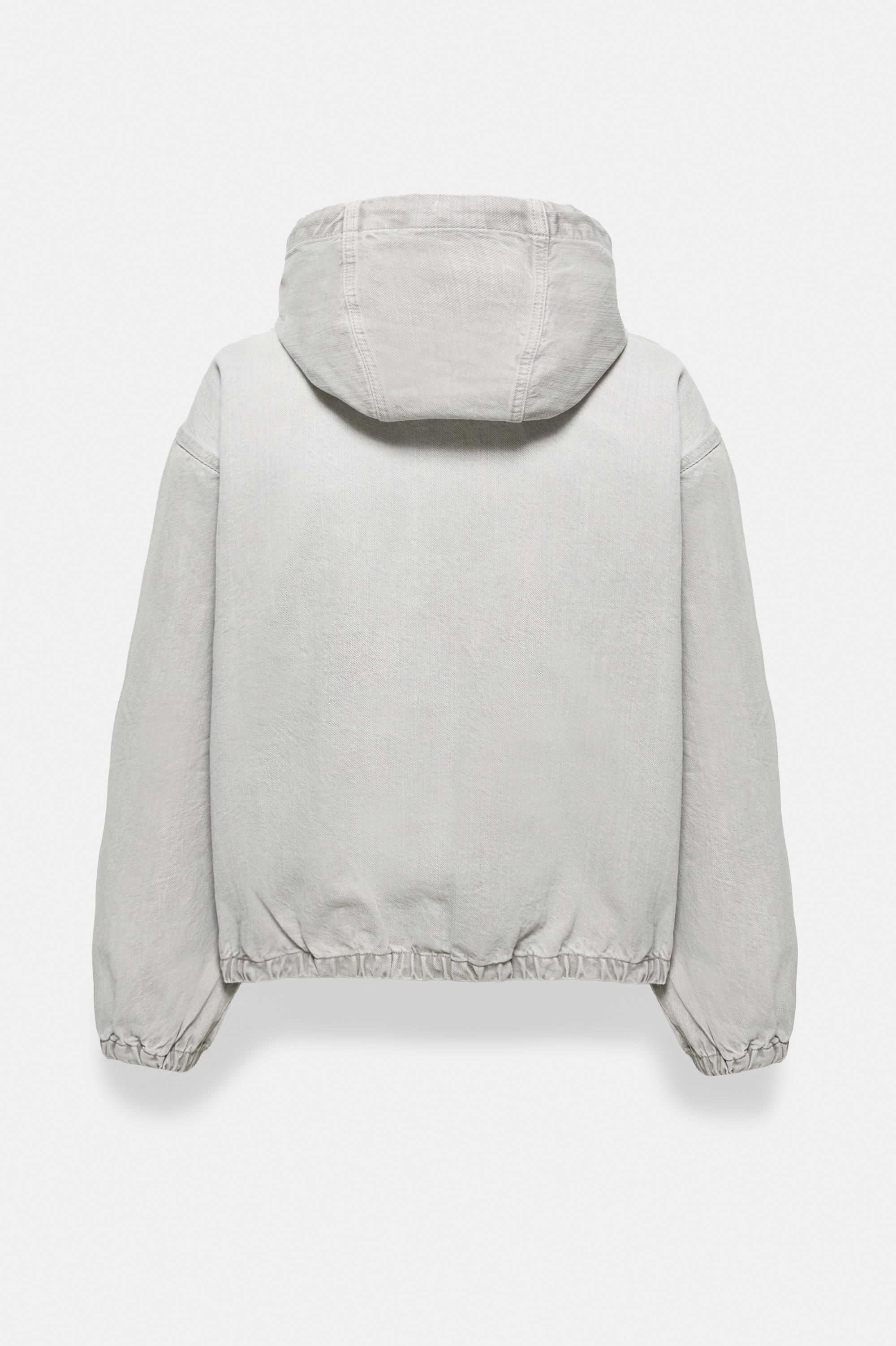 STWD zip-up hooded jacket — Pale grey