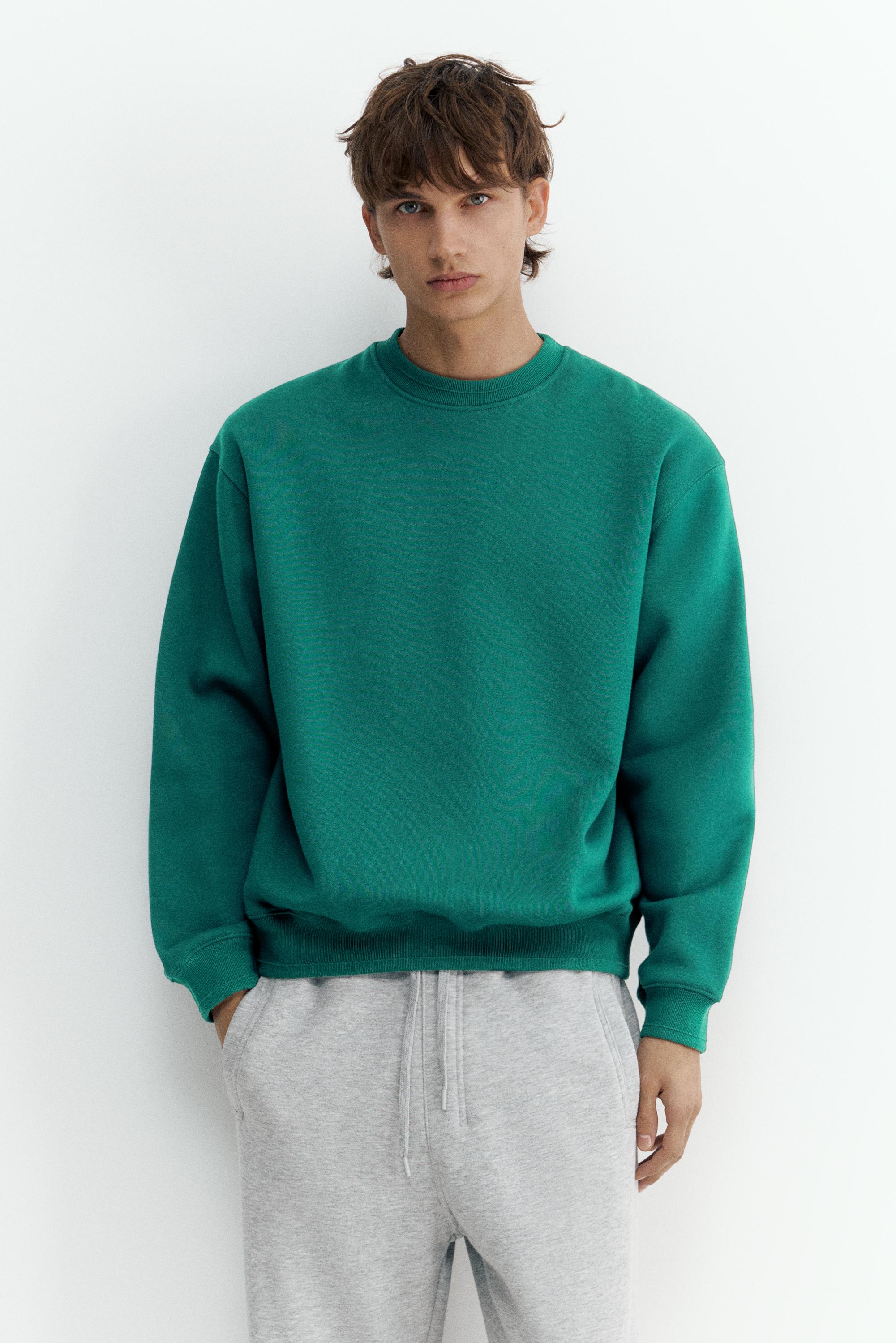 Relaxed fit round neck sweatshirt — Bottle