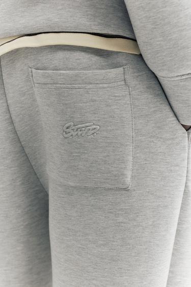 Neoprene-effect baggy trousers — Grey marl 7