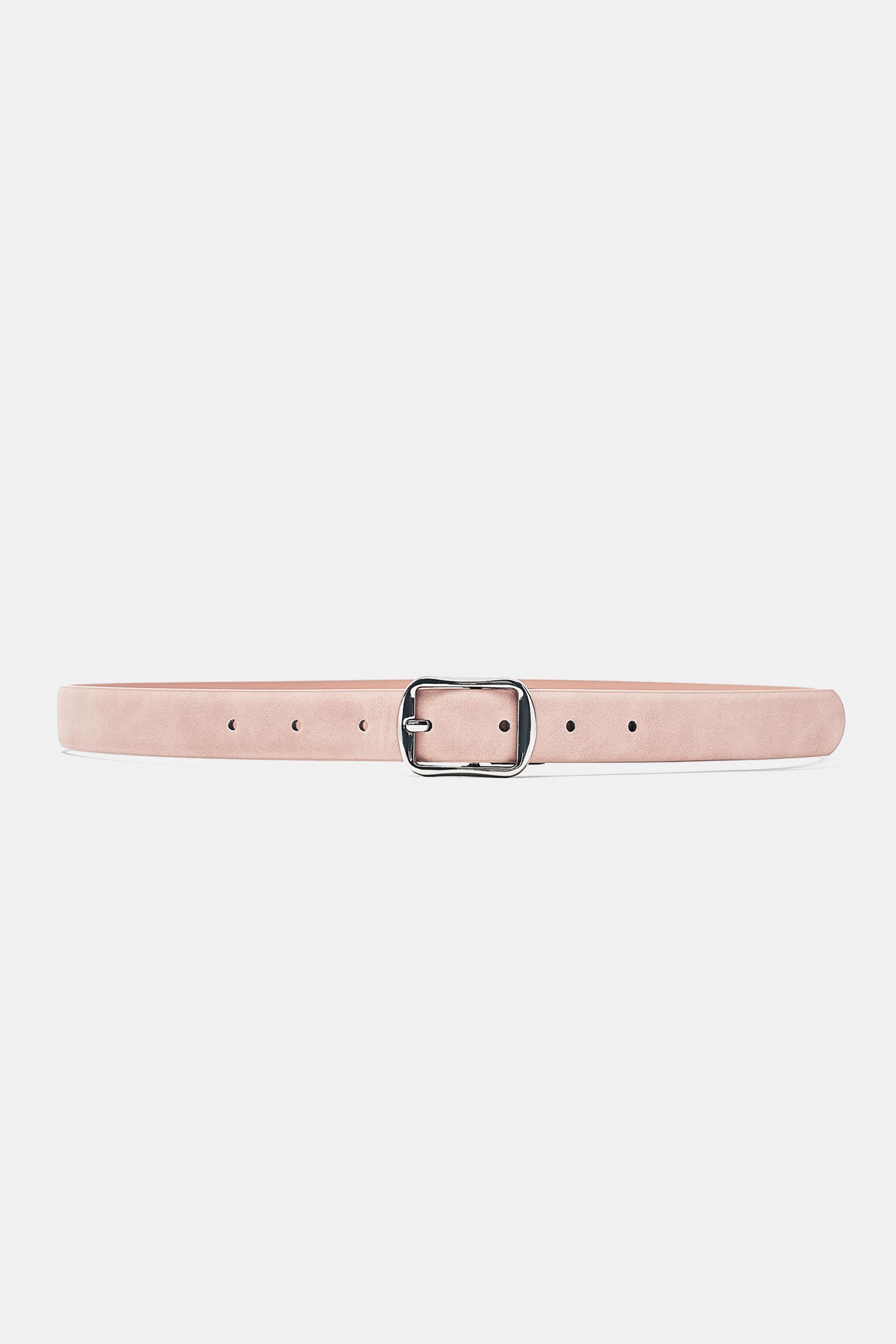 Square buckle belt — Pink