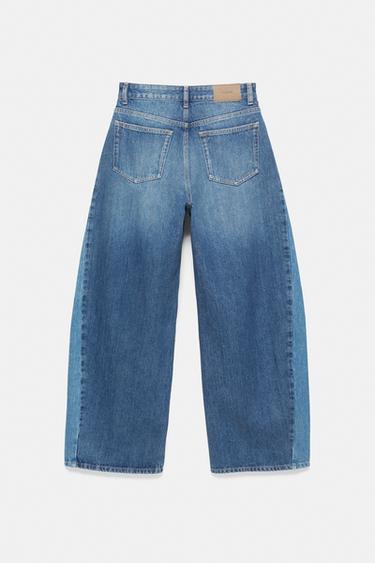 Patchwork barrel jeans — Medium blue 6