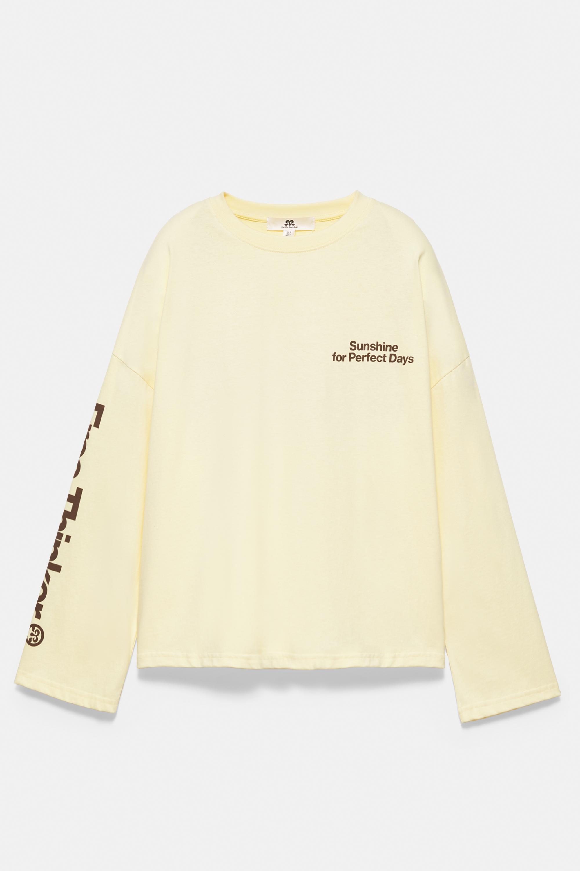 Oversize sun graphic T-shirt — Yellow