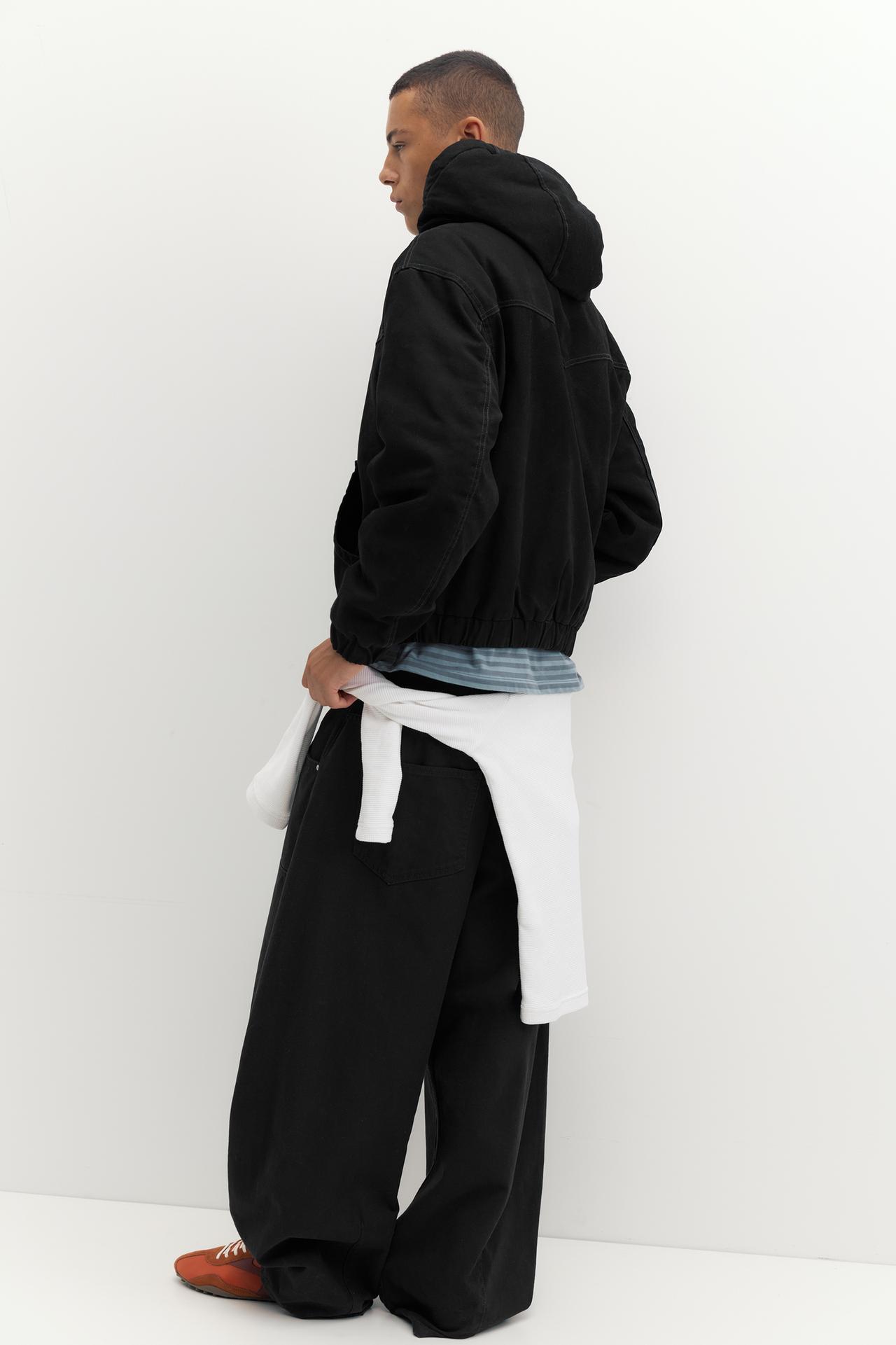 Hooded bomber jacket — Black