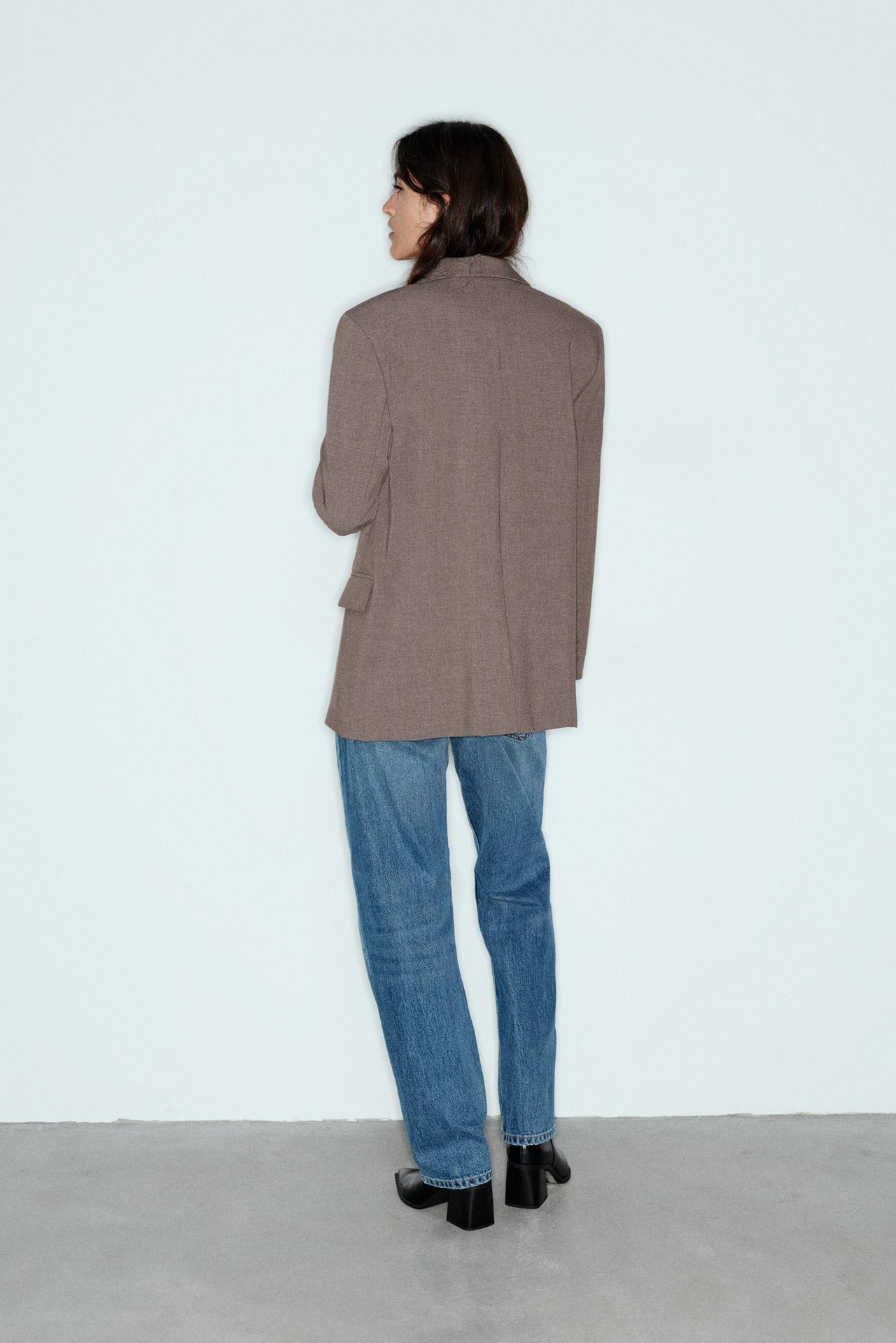 Double-breasted blazer — Mink