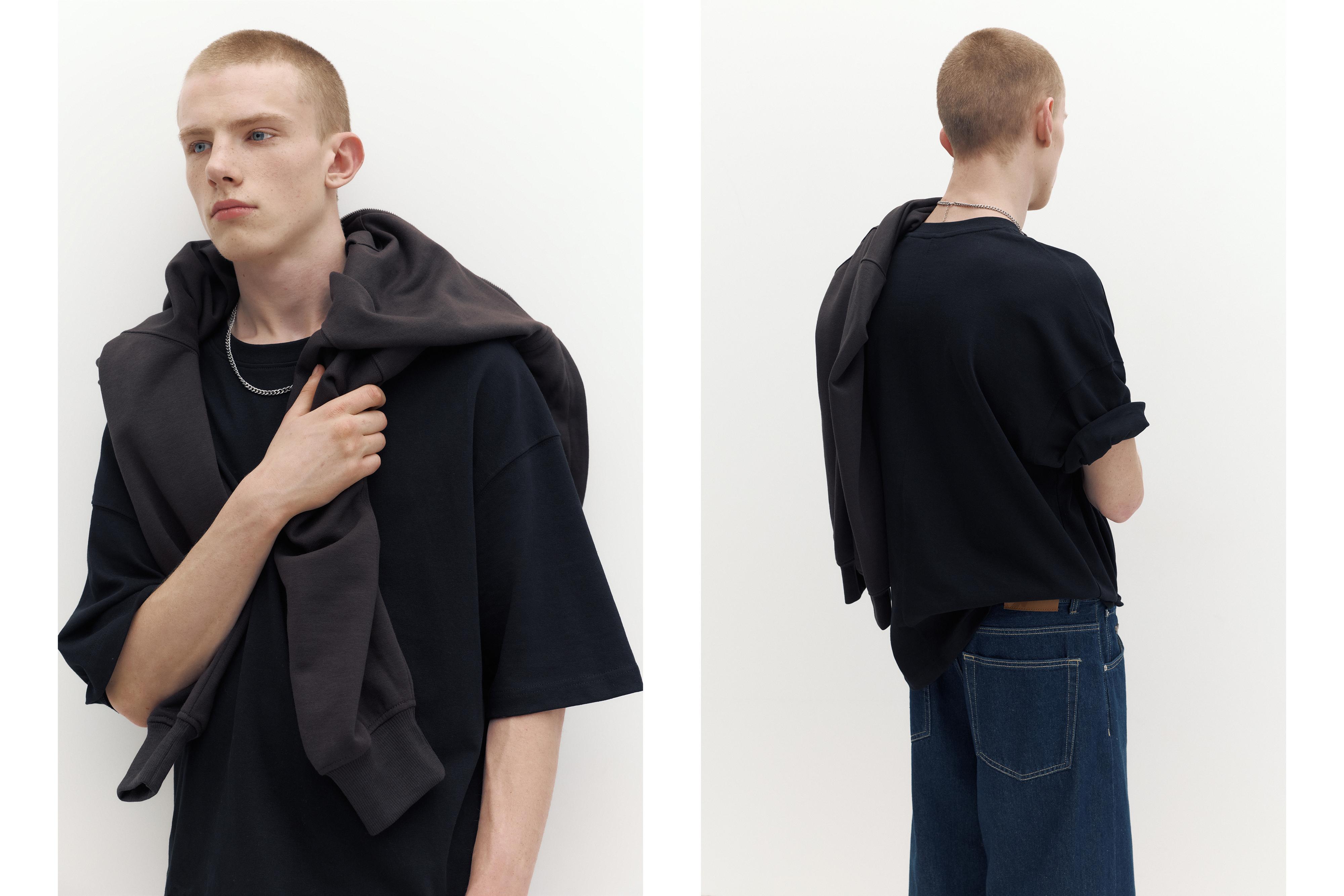 Lightweight hooded raincoat — Black