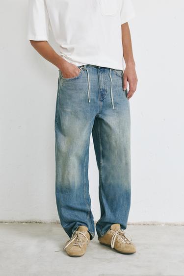 Relaxed fit panelled baggy jeans — Pale indigo 4