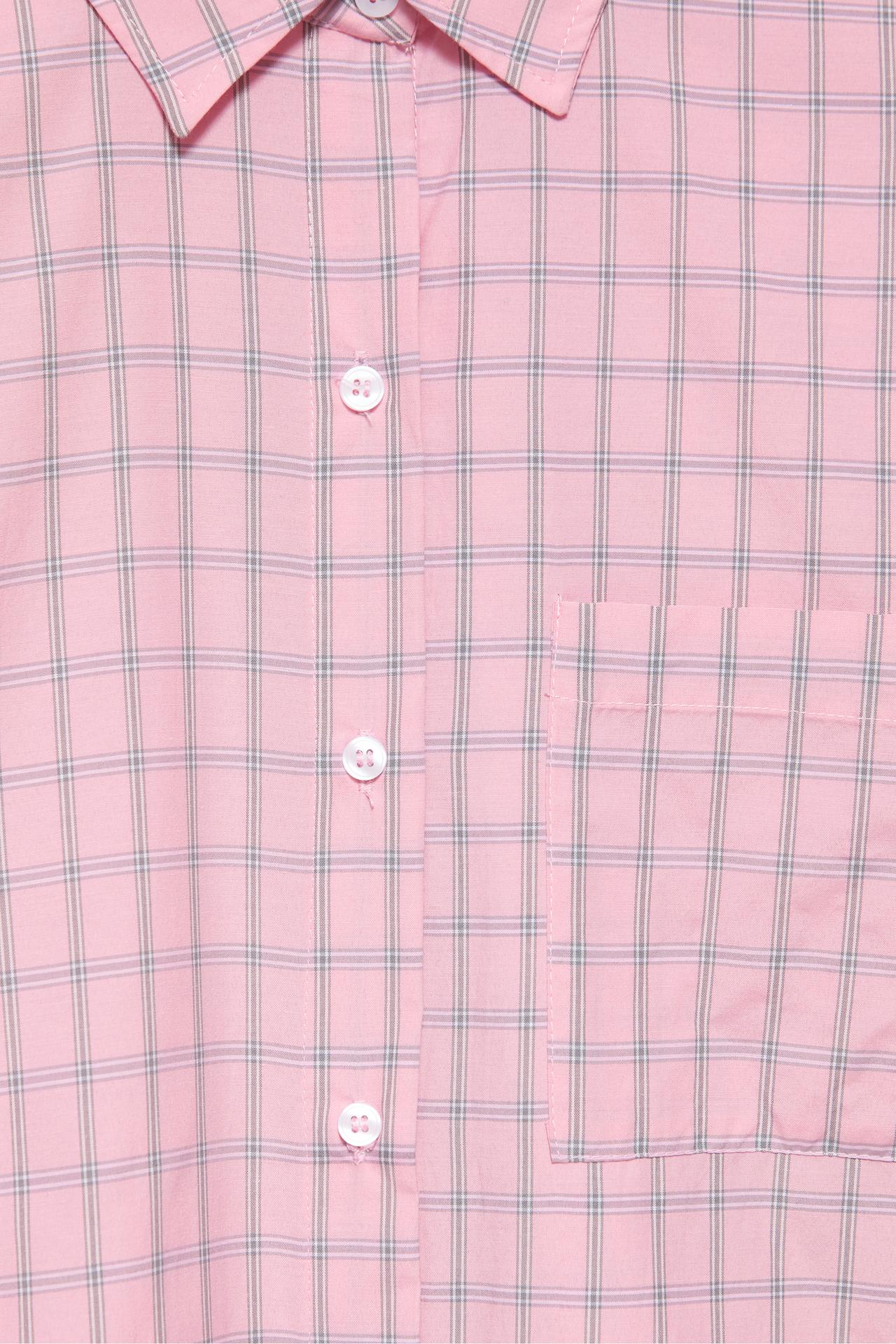 Check pocket shirt — Pink