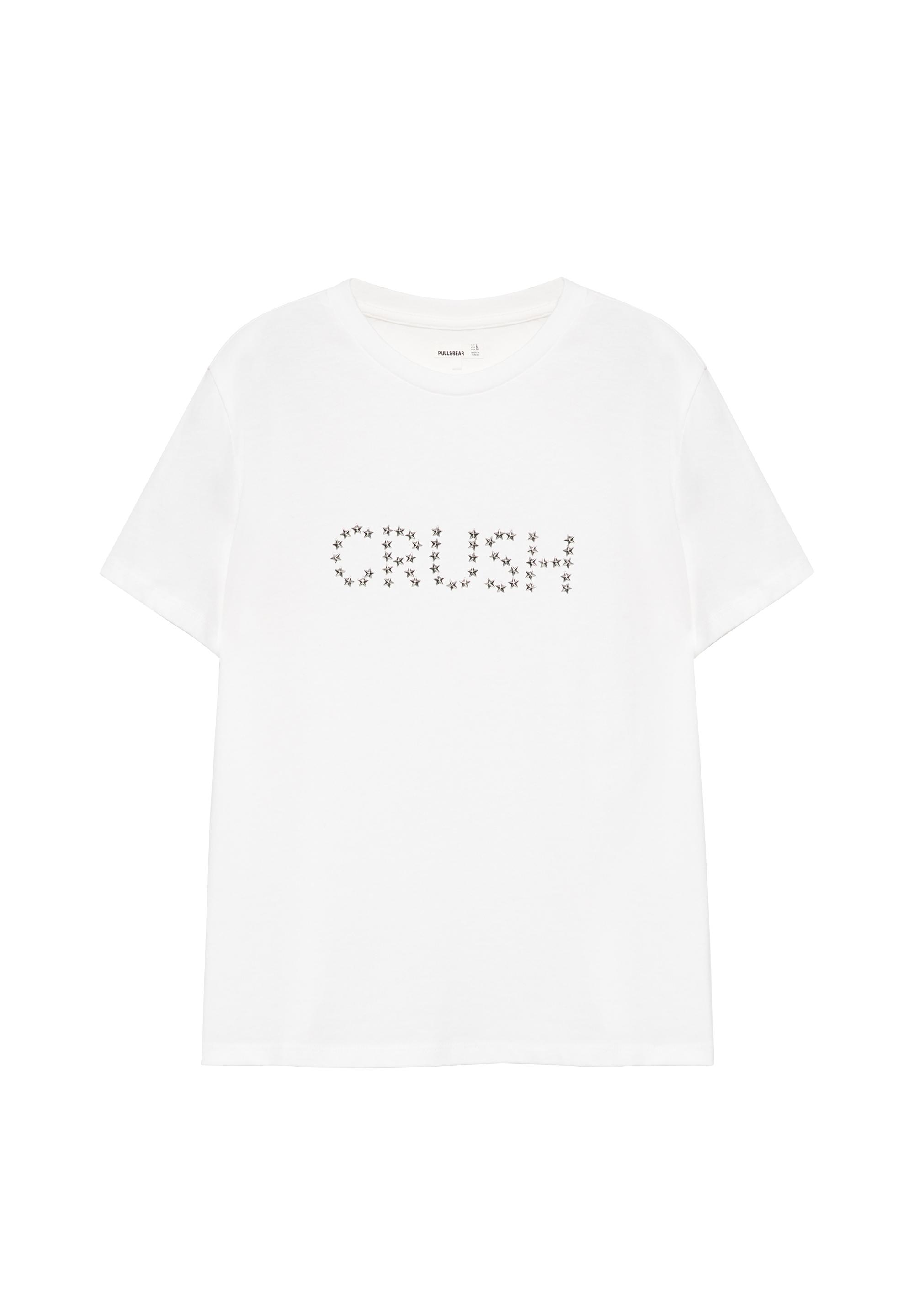 Studded graphic T-shirt — White