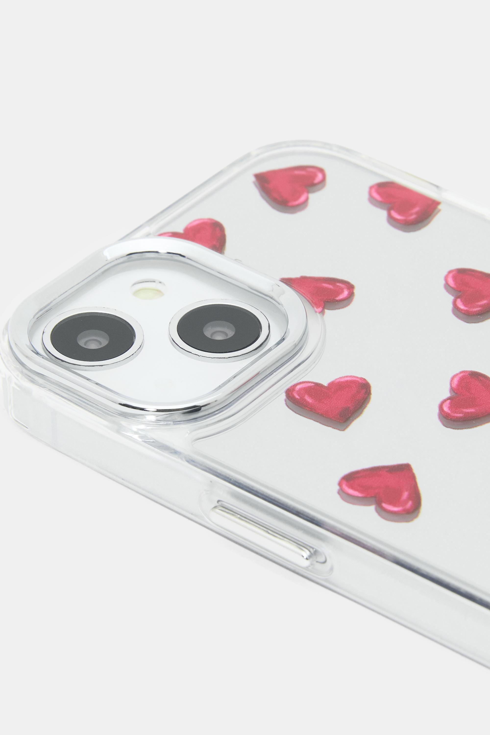Hearts mirrored iPhone case — Red