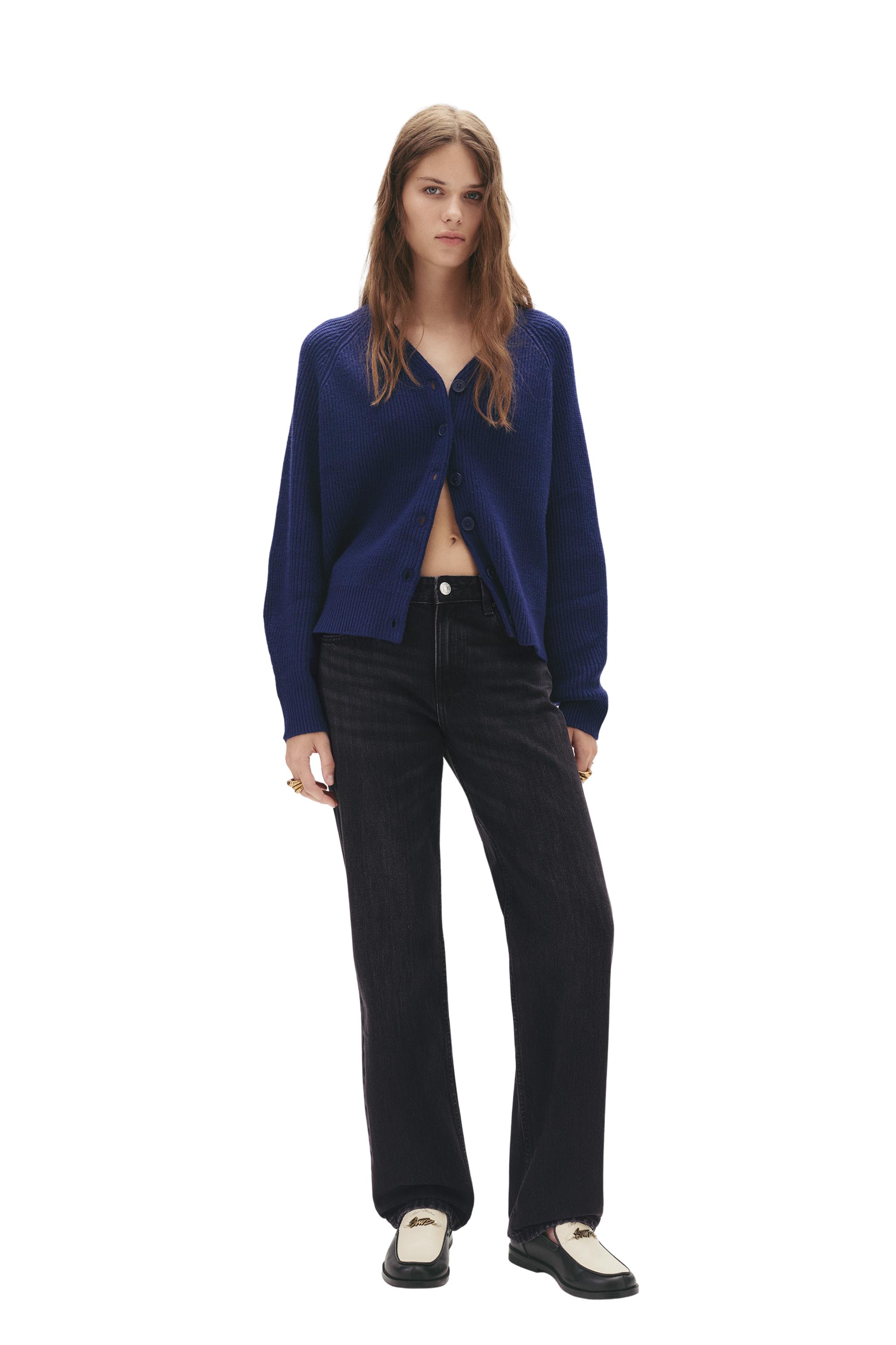 Mid-waist straight-leg jeans — Charcoal