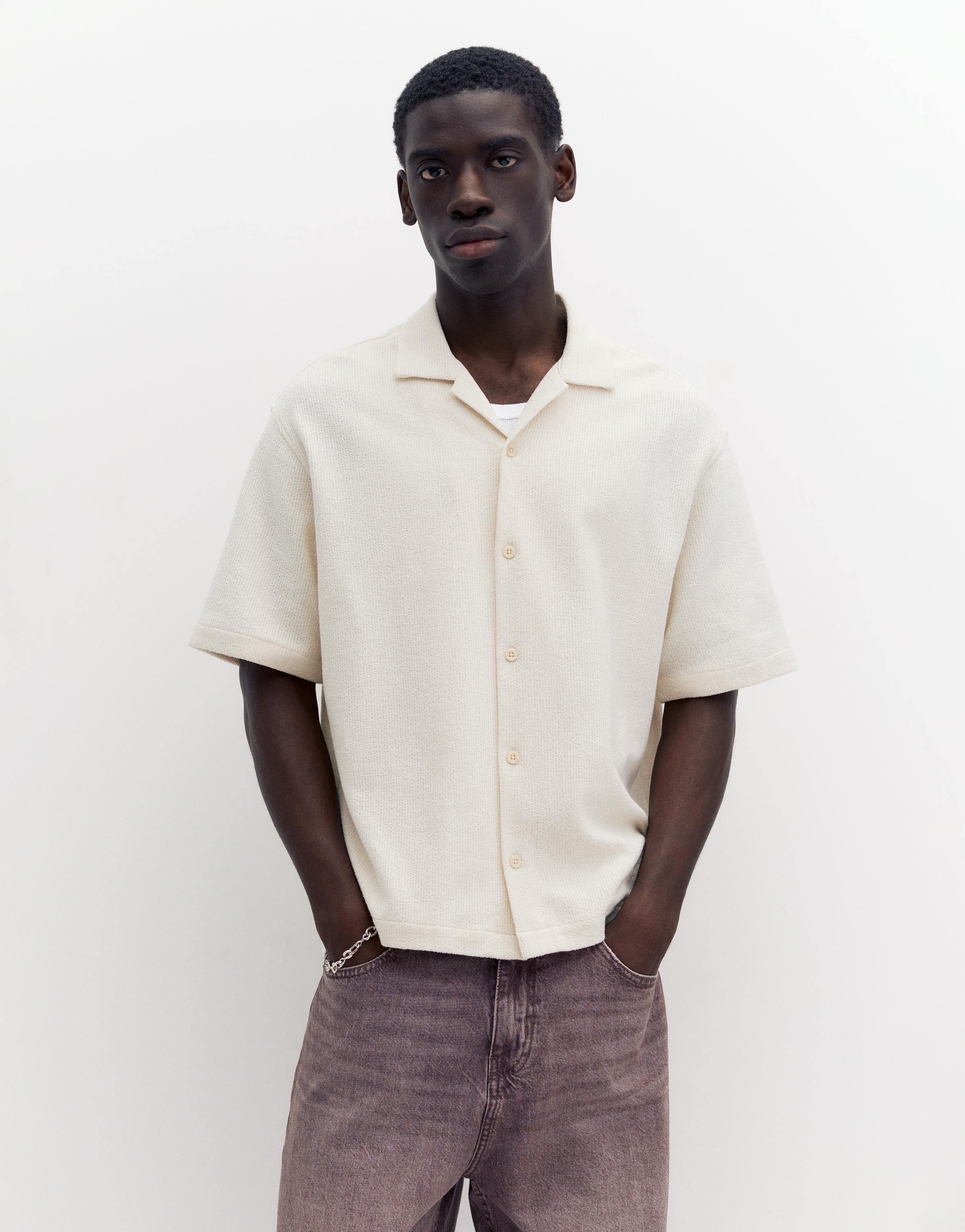 Terrycloth short sleeve shirt — Off white
