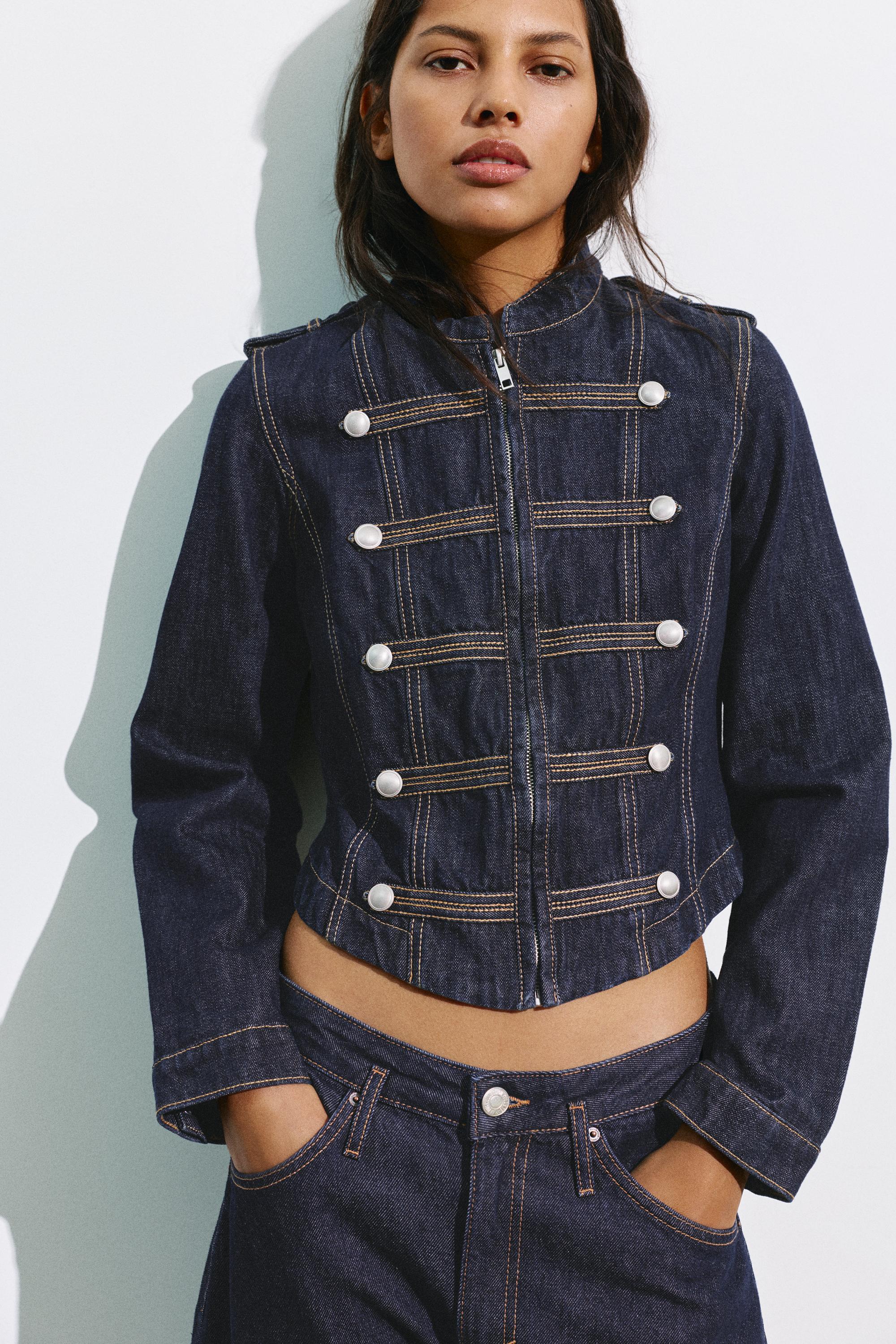 Denim jacket with toggle buttons — Navy