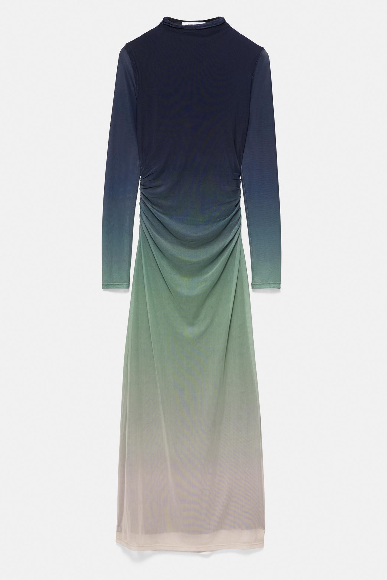 Draped ombre midi dress — Print 2