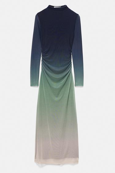 Draped ombre midi dress — Print 2 1