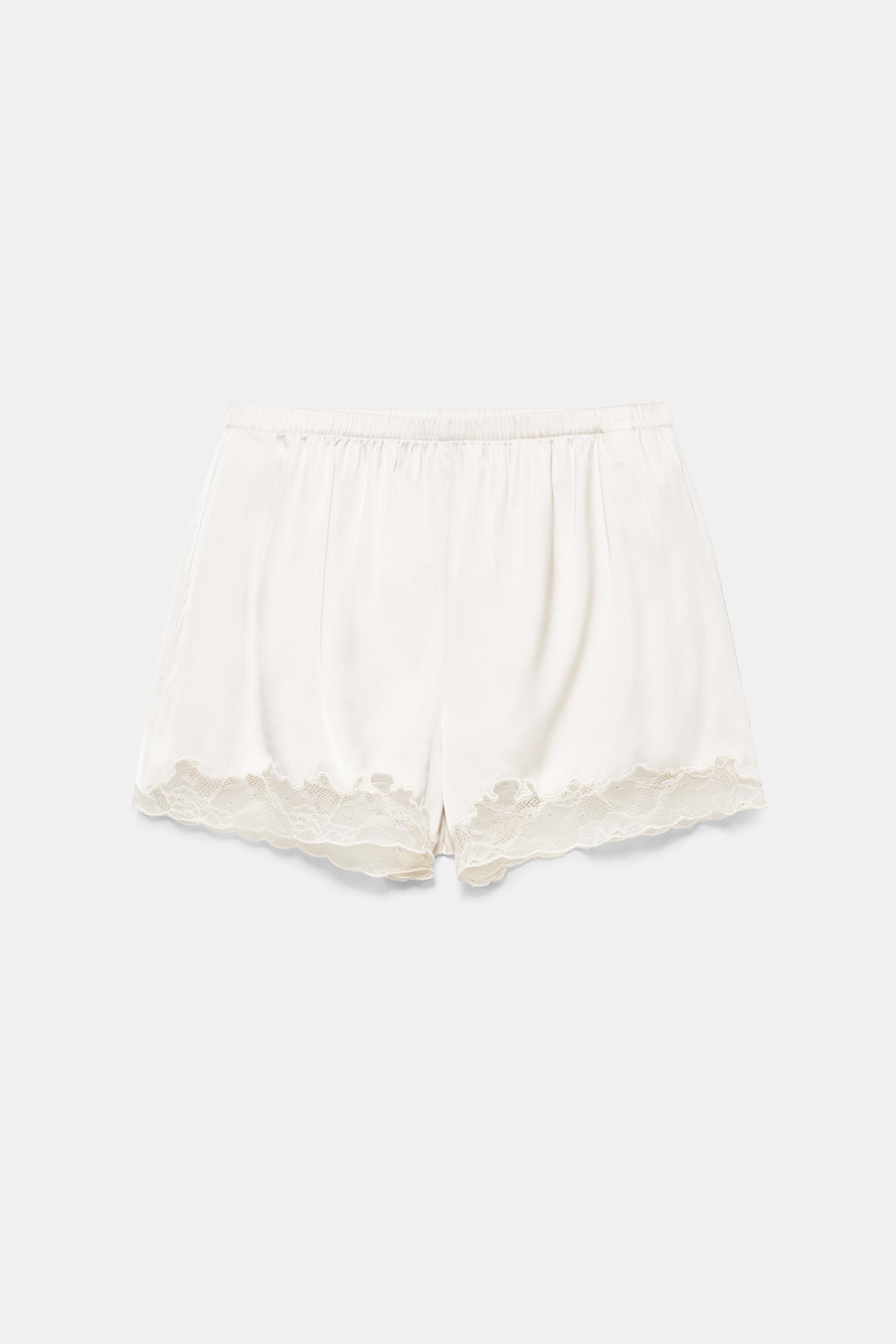 Satin lace cami shorts