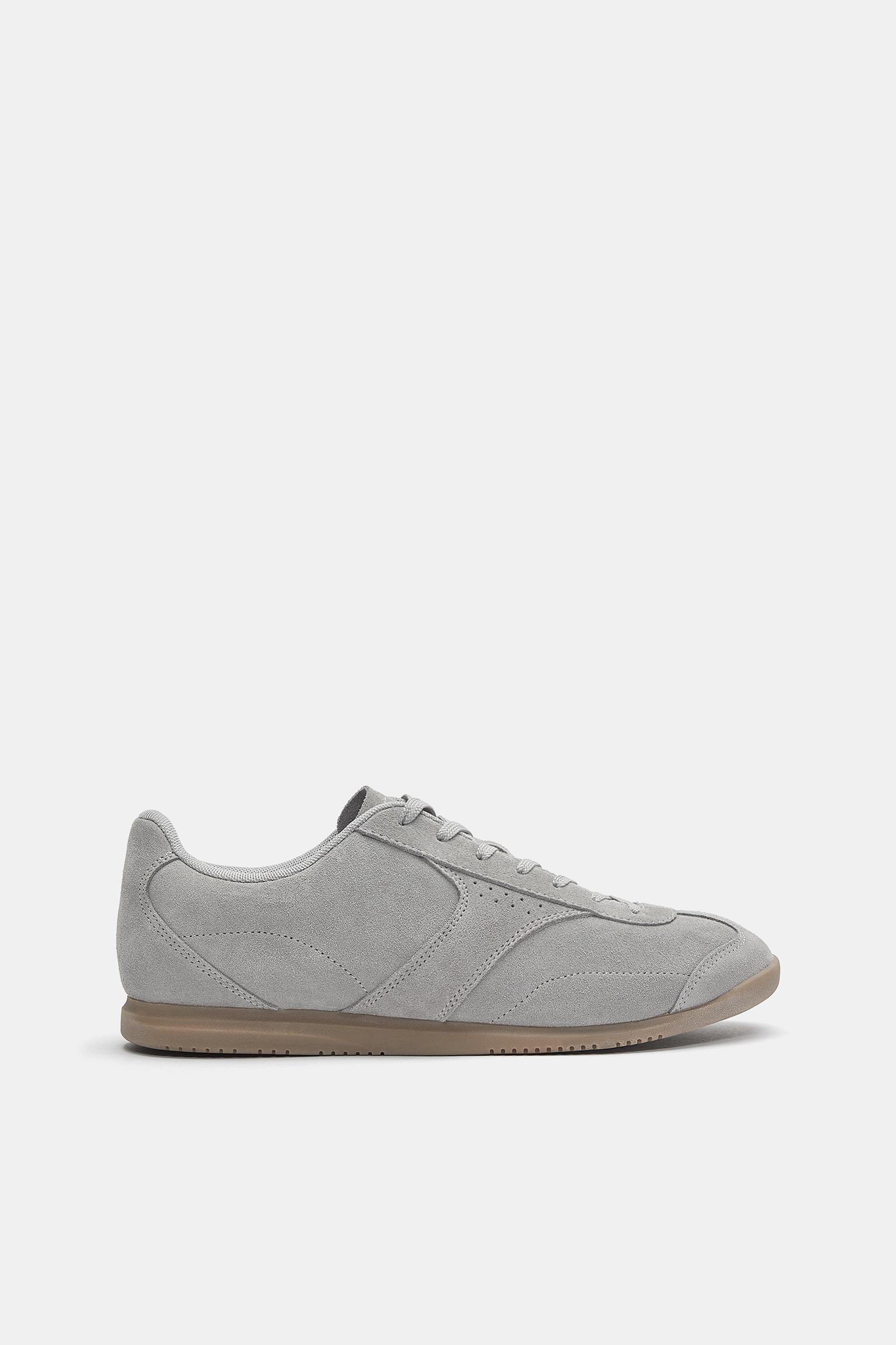 Casual leather trainers — Grey