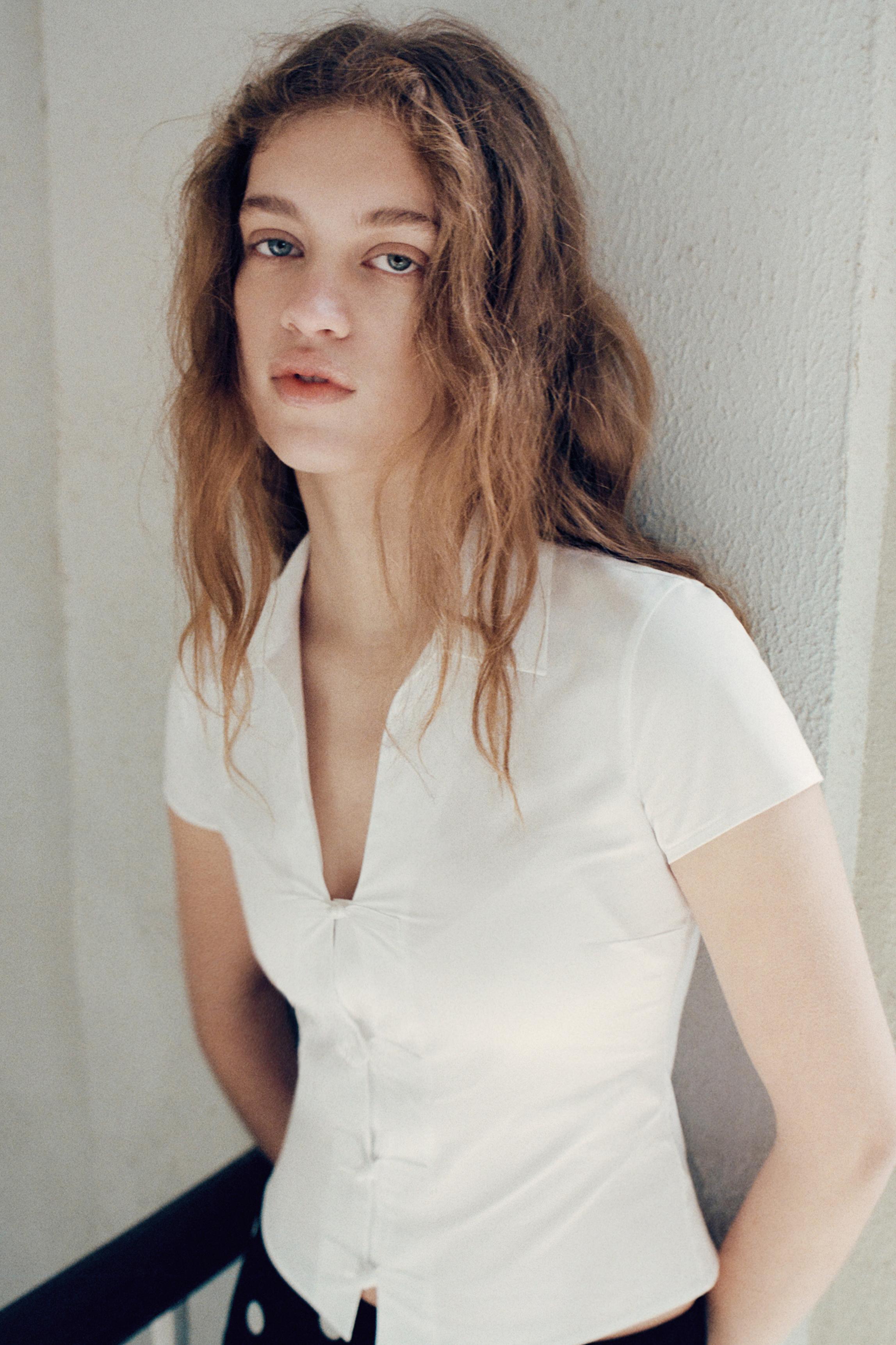 Vücuda oturan kısa kollu gömlek - Görsel 23