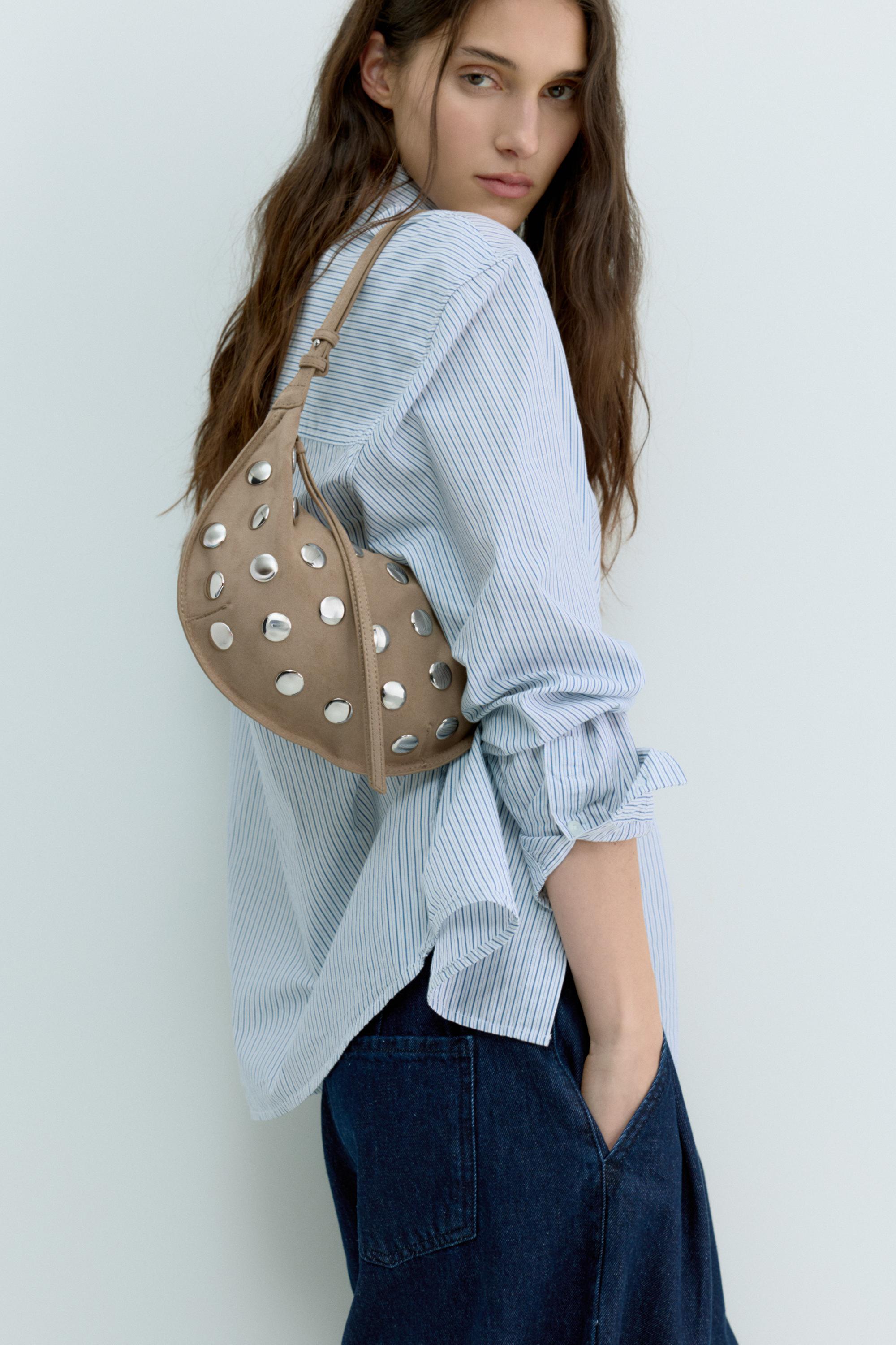 Schultertasche Mit Nieten