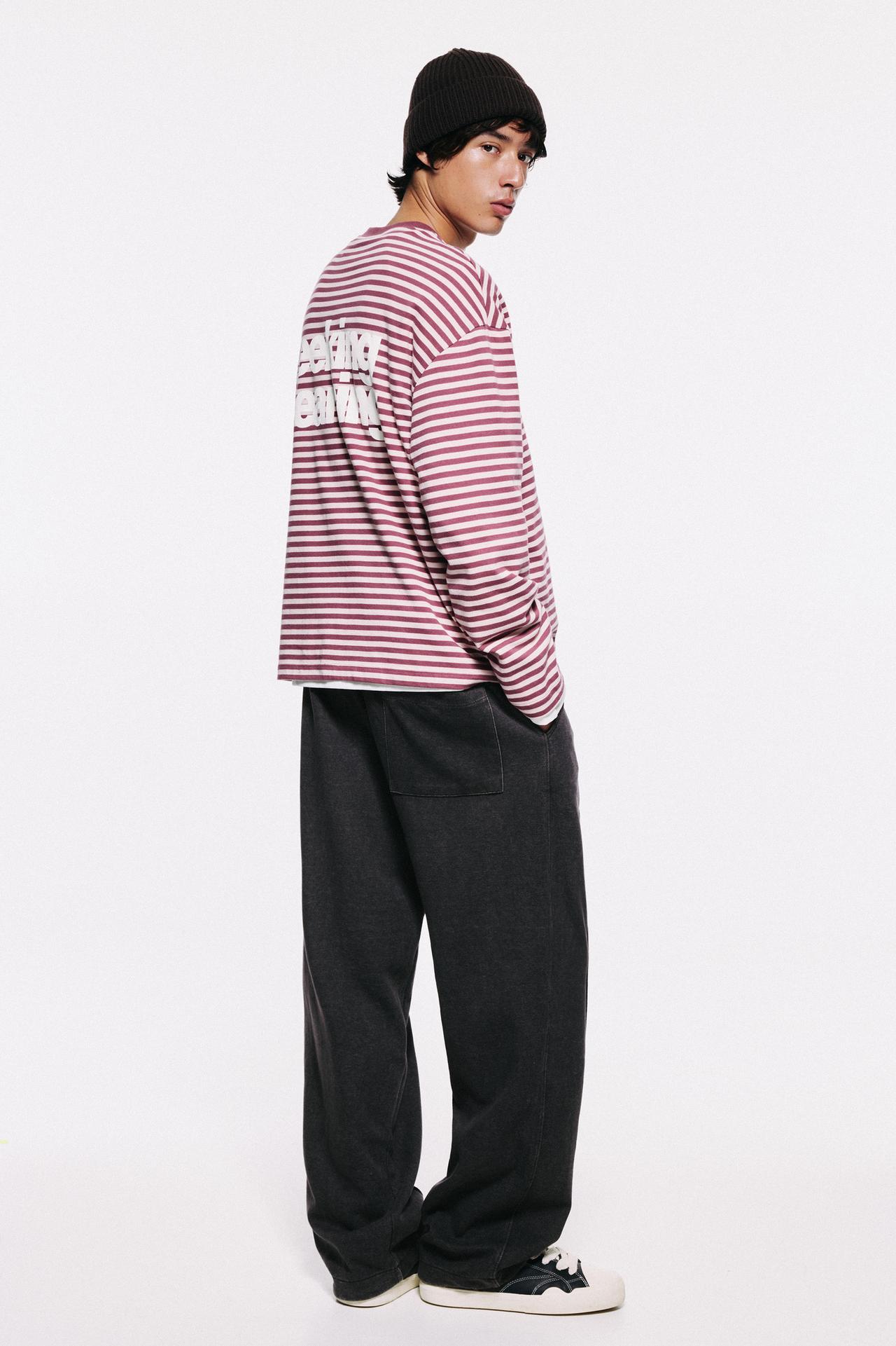 Washed-effect jogger trousers — Black