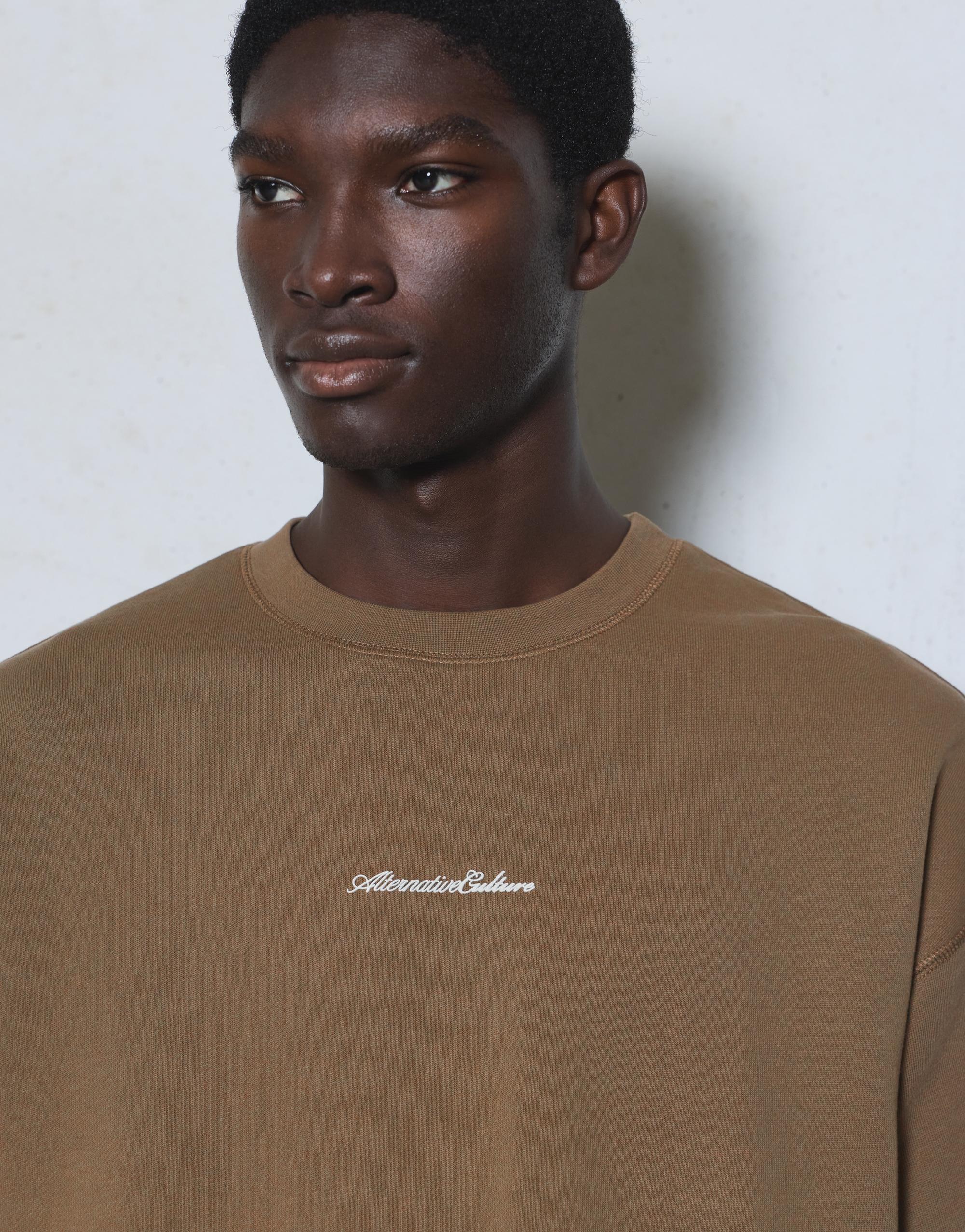 Short sleeve relaxed fit sweatshirt — Mole brown