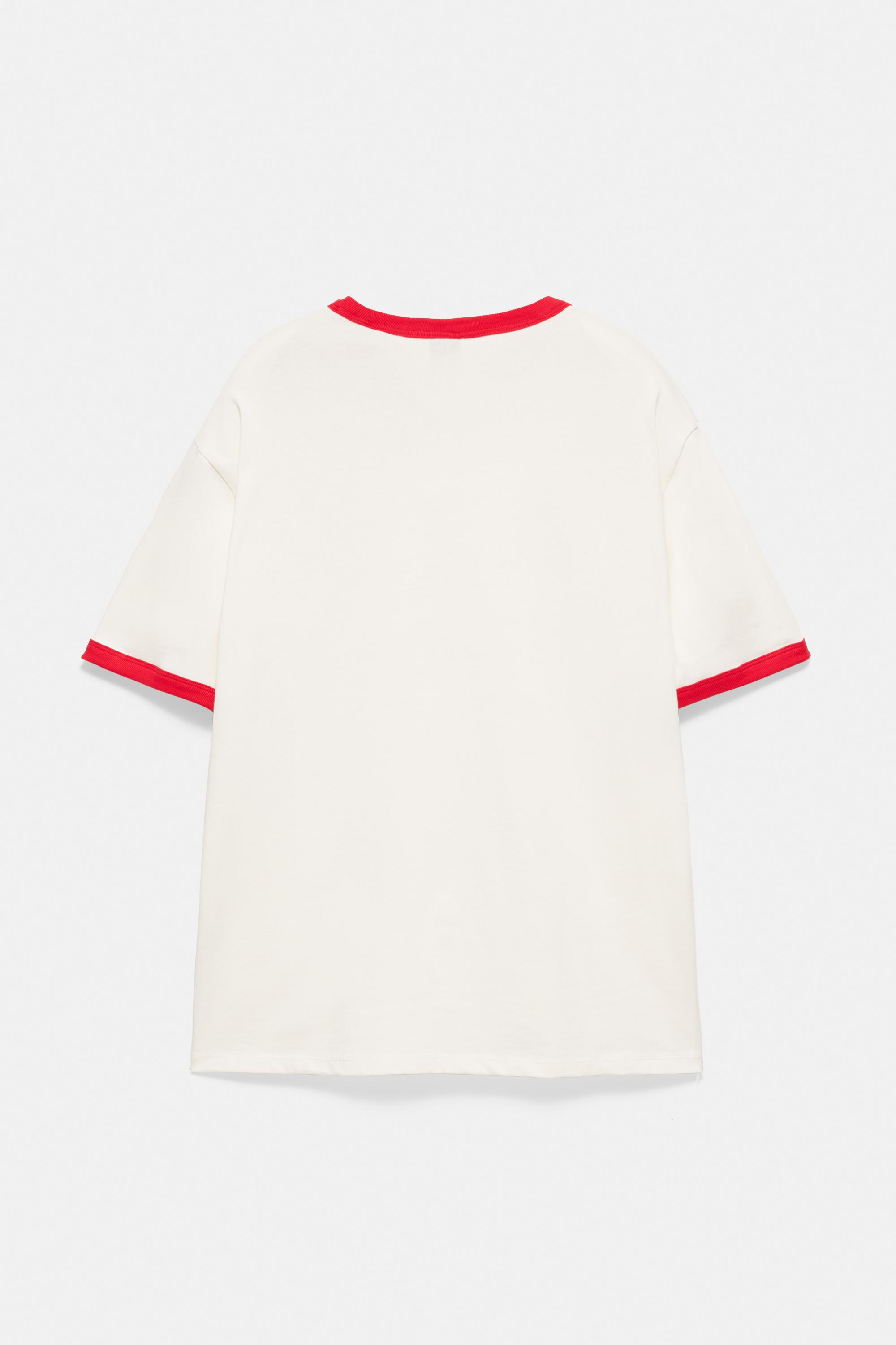 Ribbed graphic T-shirt — Red