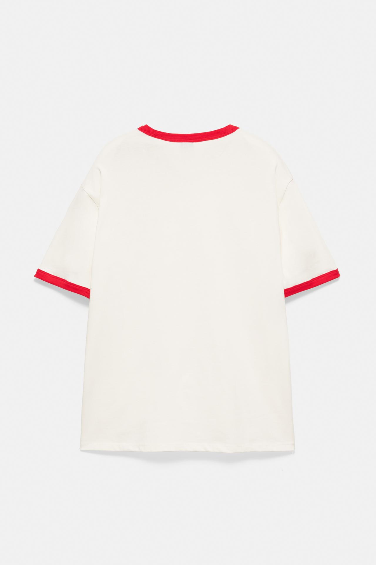 Ribbed graphic T-shirt — Red