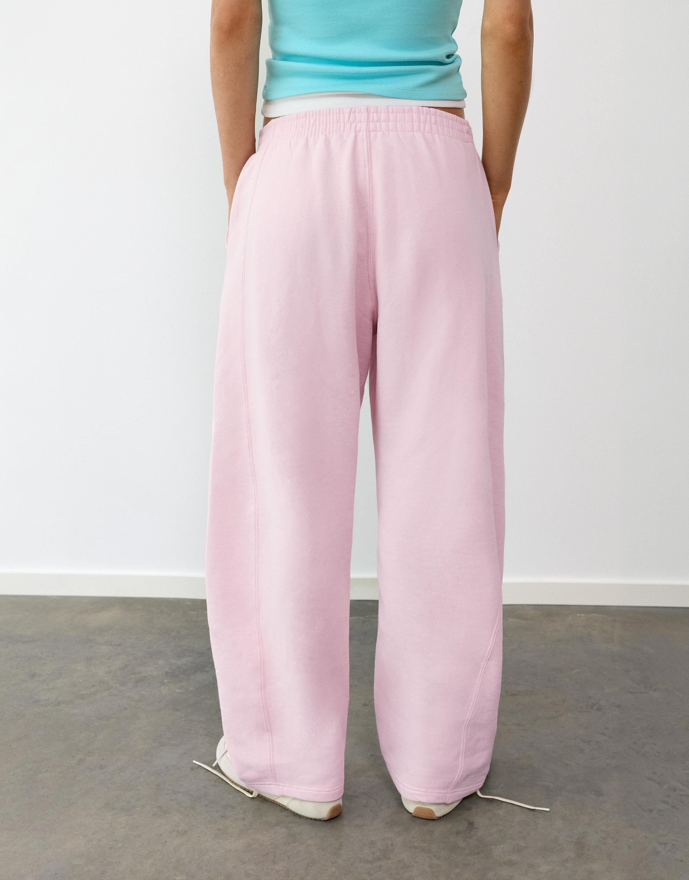 Barrel-leg joggers — Pastel pink