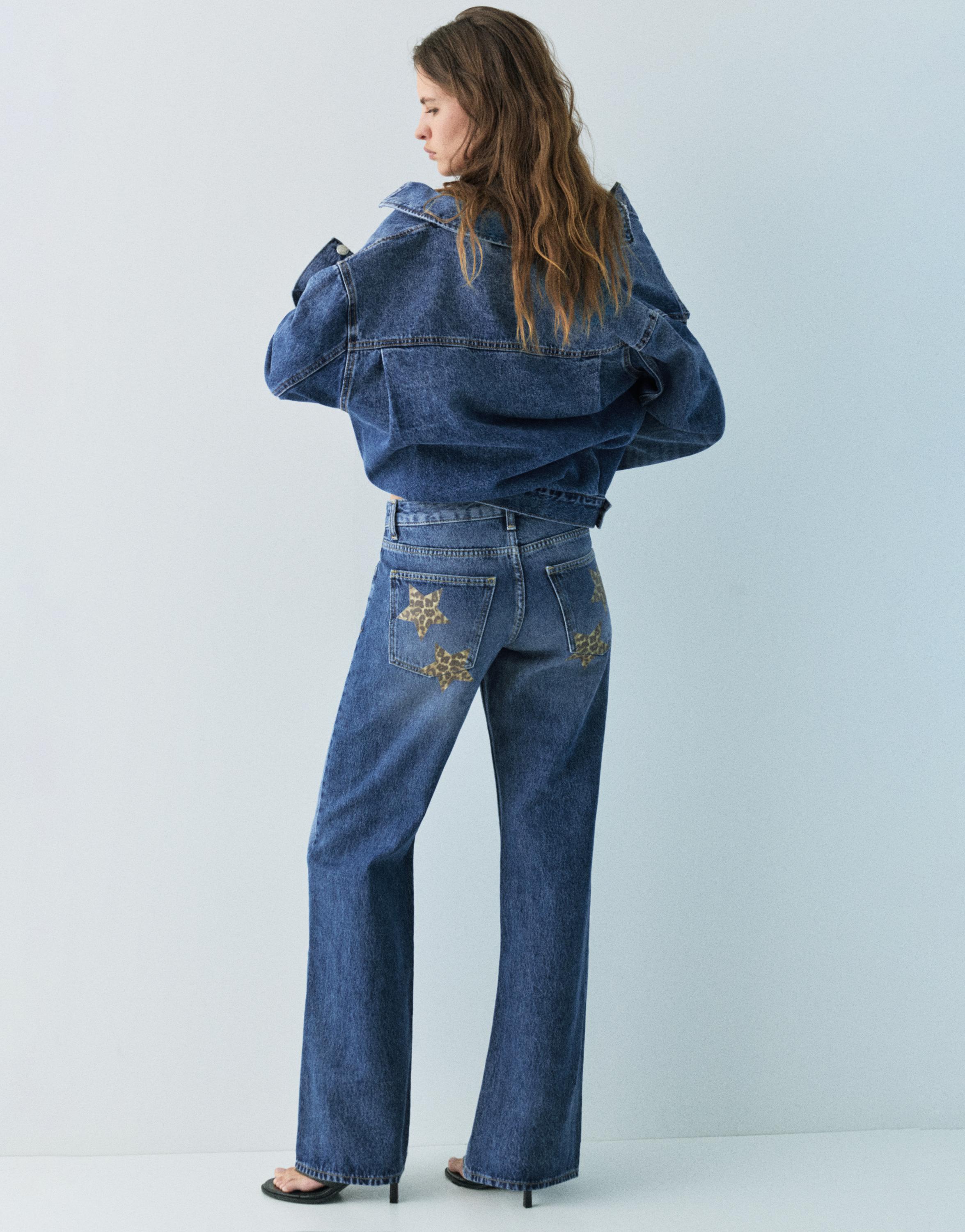 Yıldız detaylı straight fit jean - Görsel 36