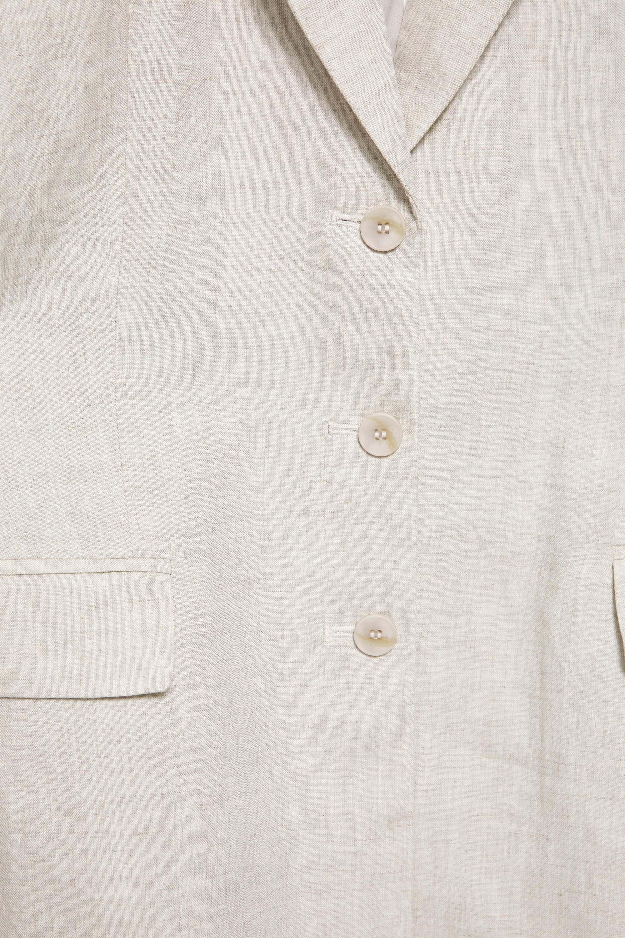 100% linen fitted blazer — Beige