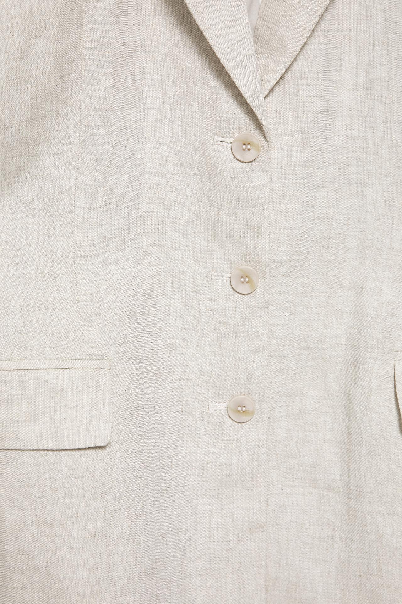 100% linen fitted blazer — Beige