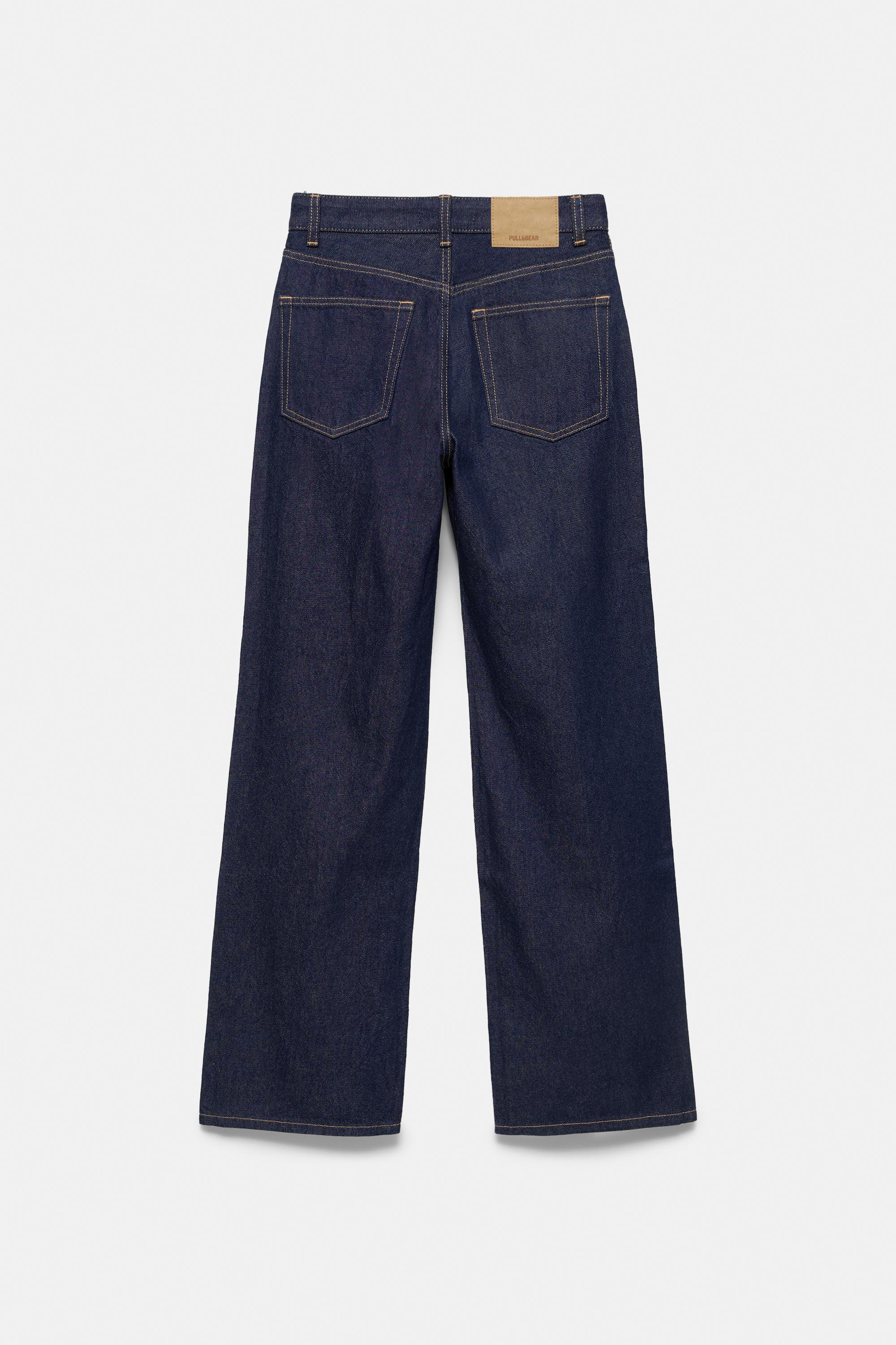 High-waist wide straight-leg jeans — Navy