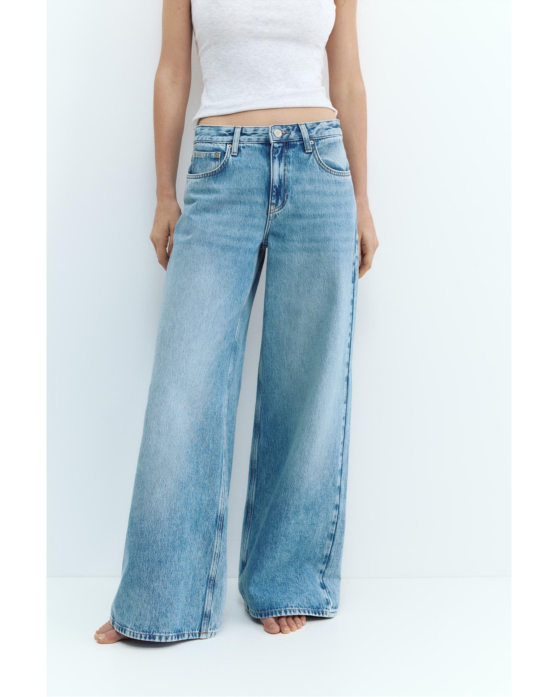 Low-rise wide-leg jeans — Medium blue