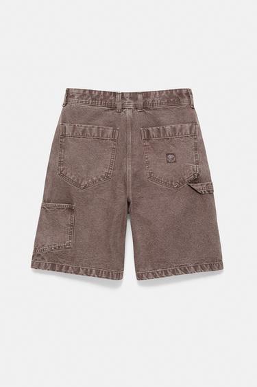 Relaxed fit carpenter Bermuda shorts — Brown 9