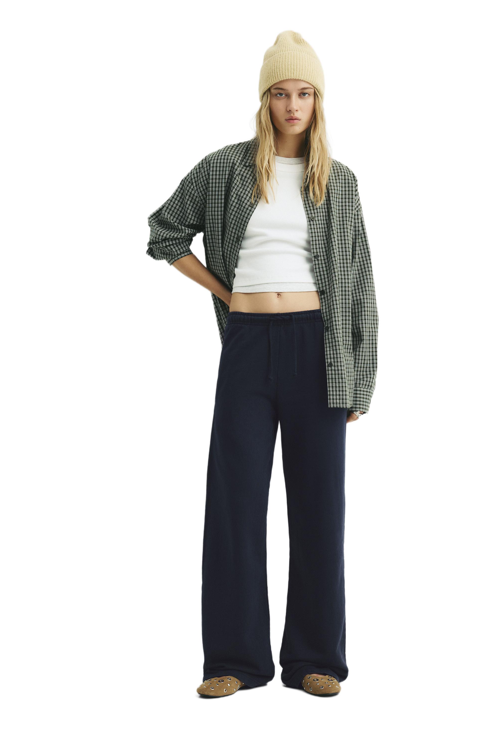 Wide-leg tracksuit bottoms — Navy