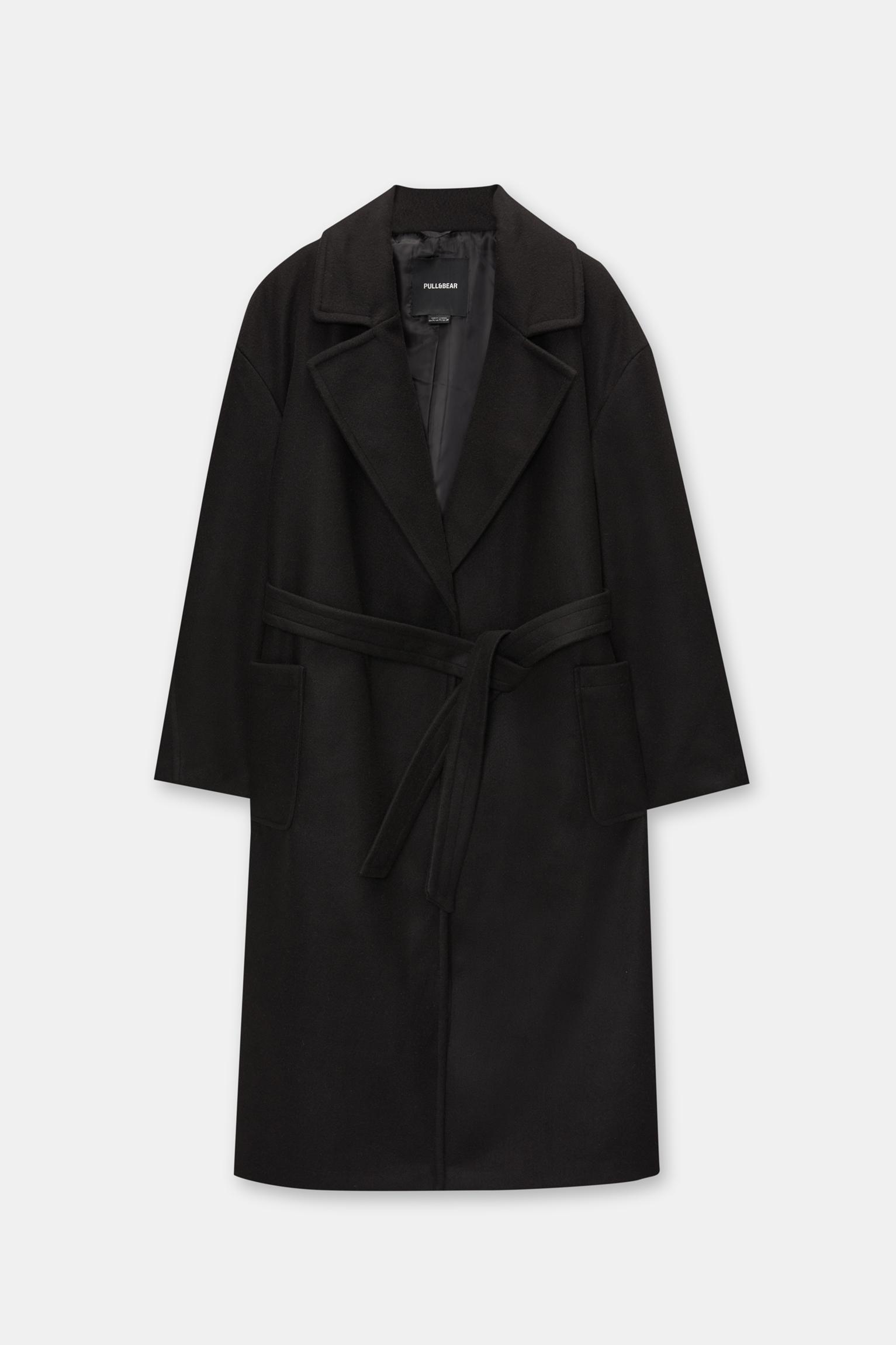 Pull and bear black coat online