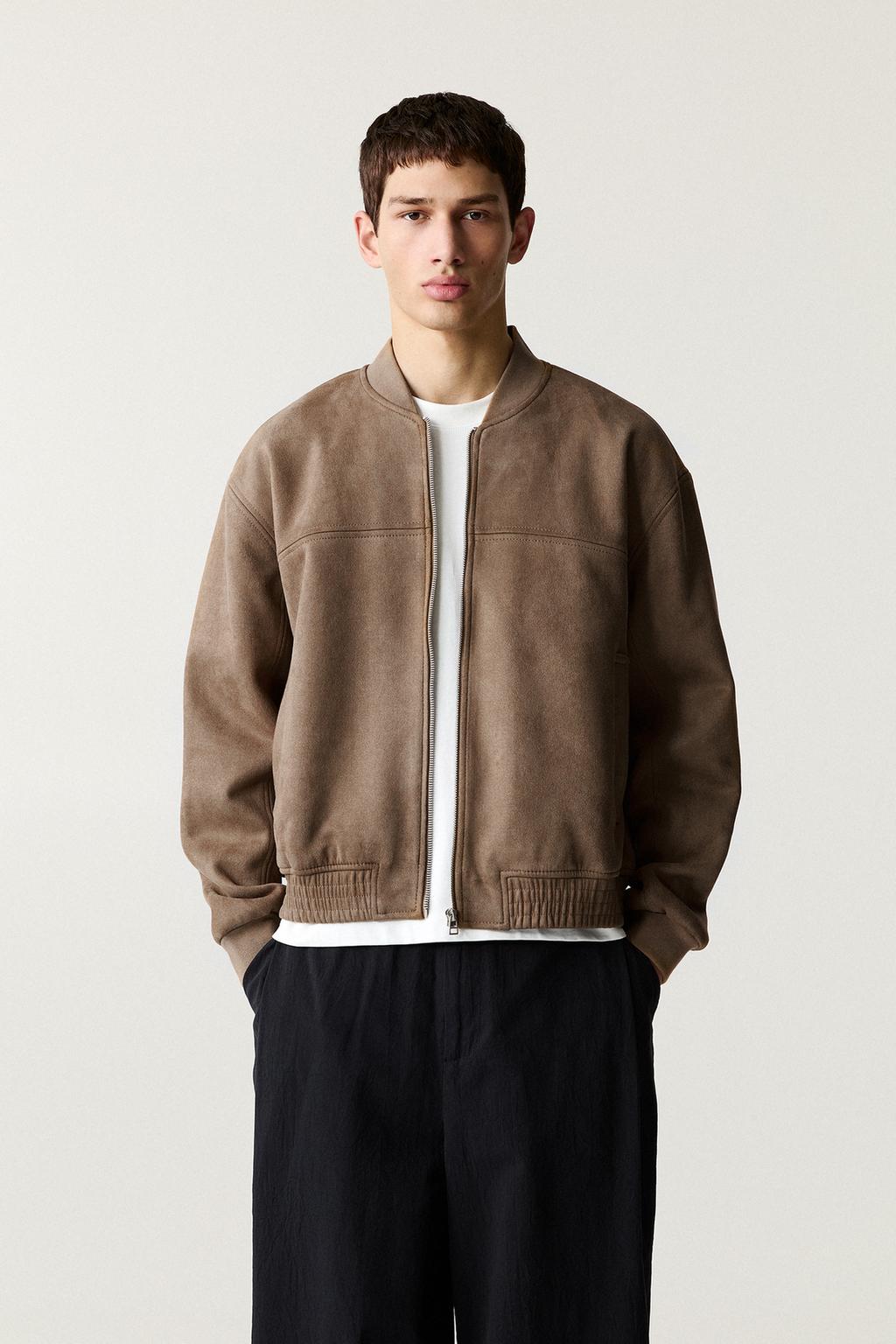 Veste bomber suédine pull&bear