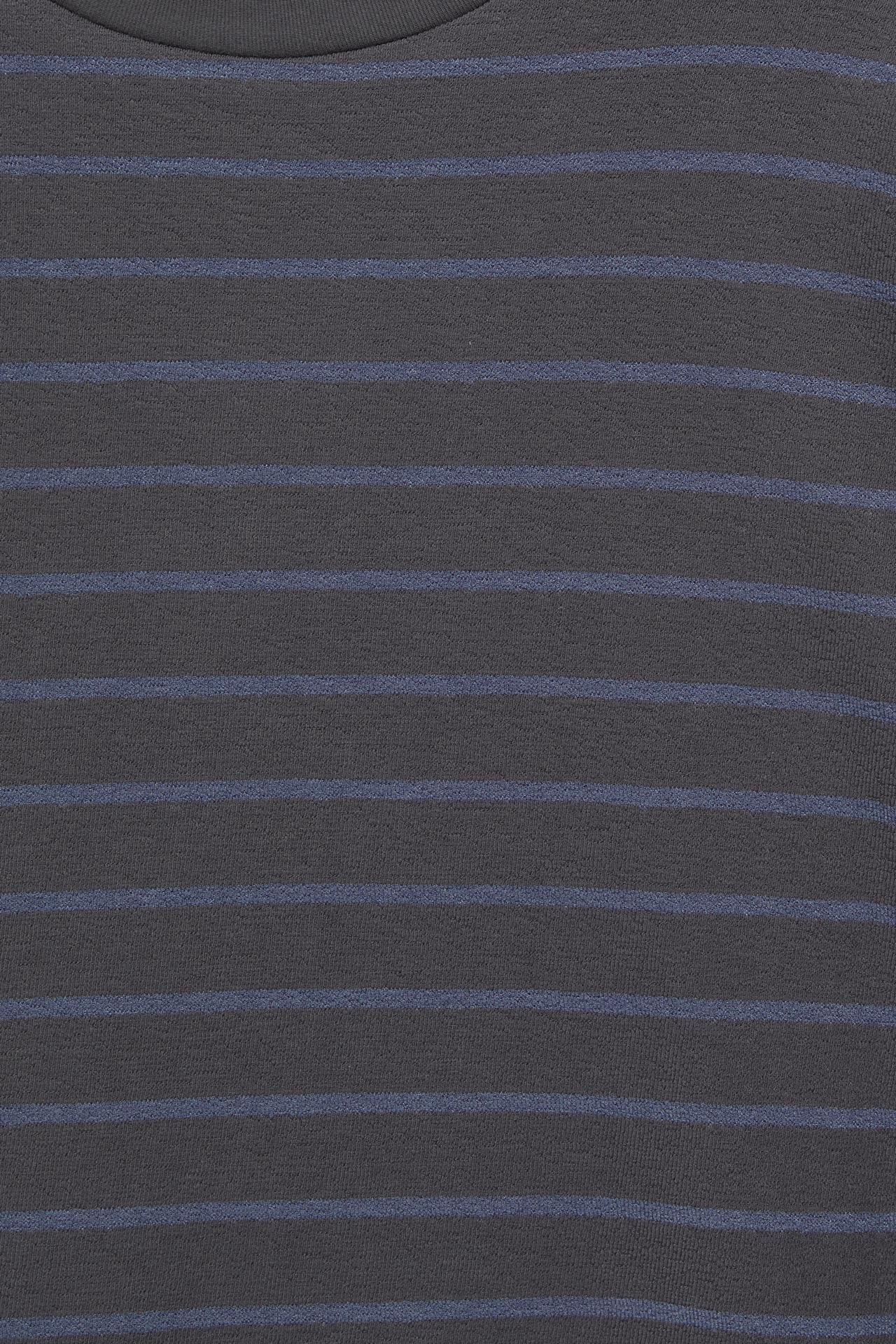 Striped short sleeve sweatshirt — Navy