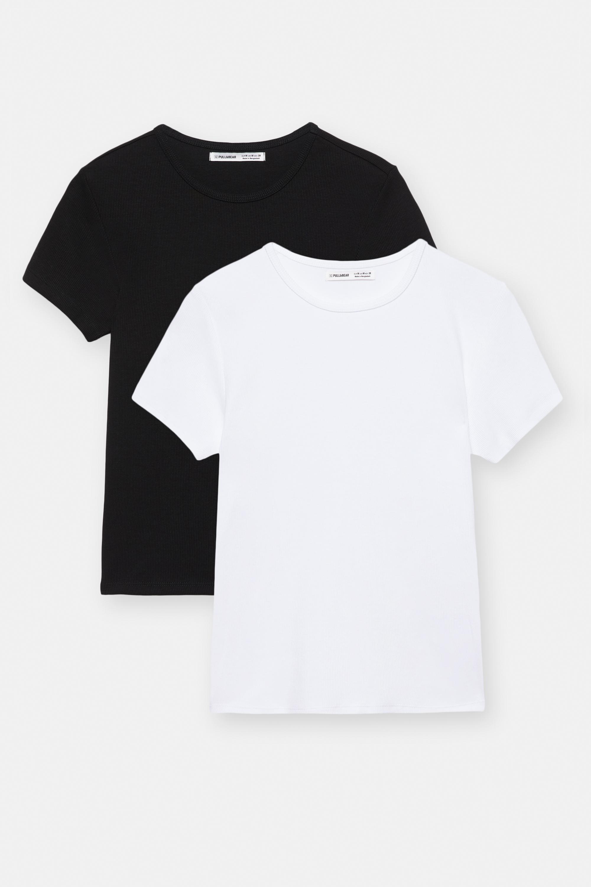 Pack of fitted T-shirts — White/Black