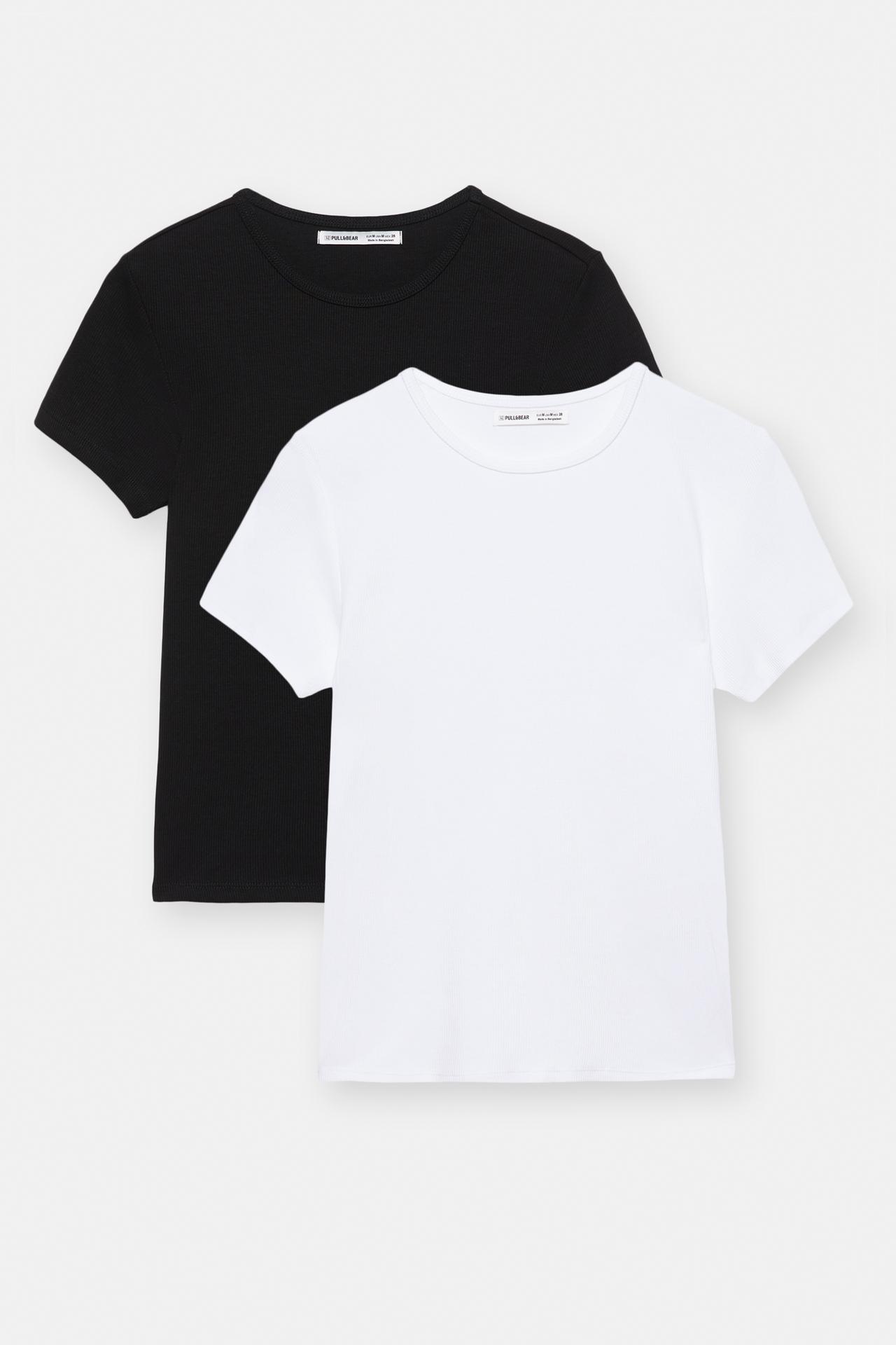 Pack of fitted T-shirts — White/Black