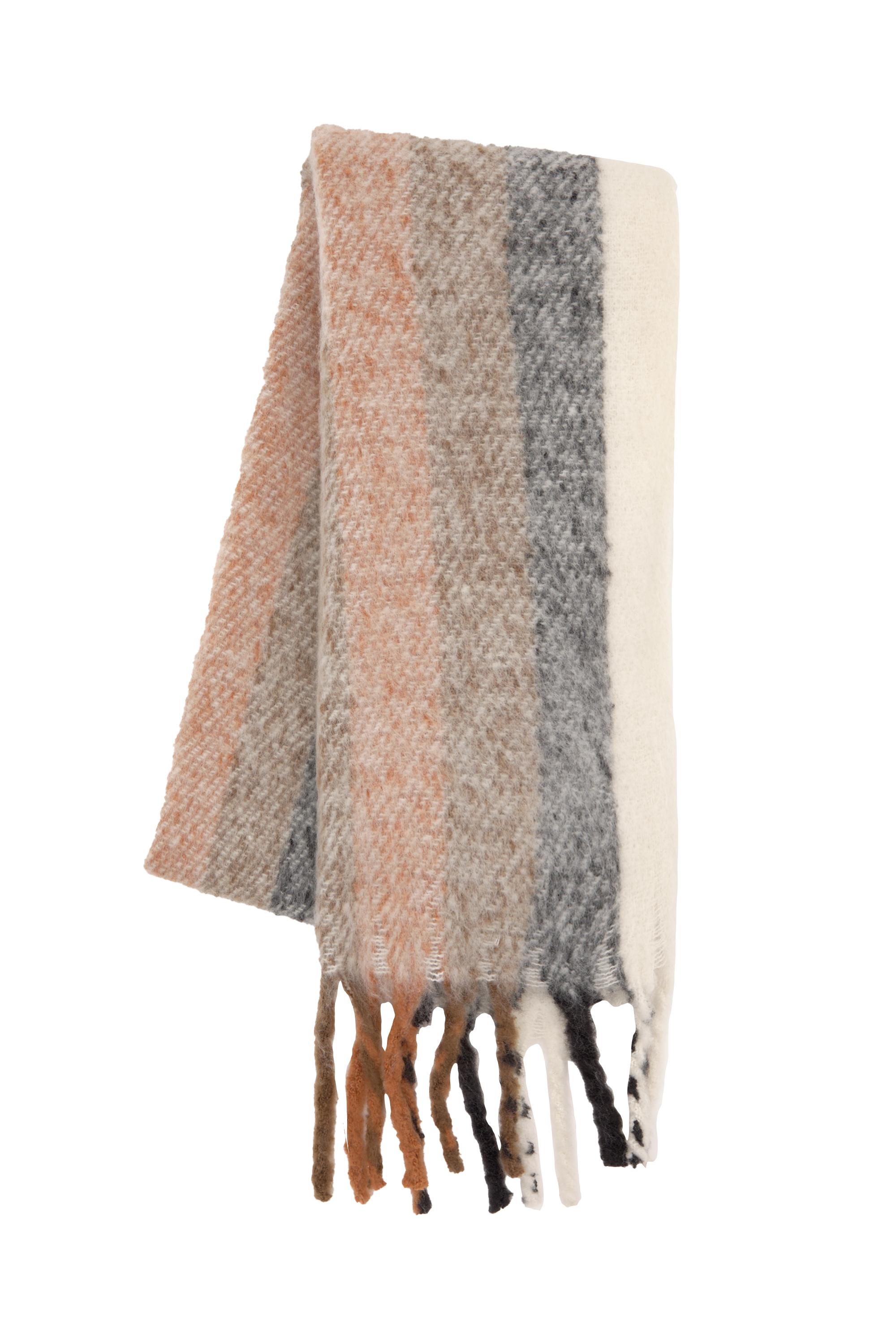 Yumuşak saçaklı çizgili fular - Görsel 6