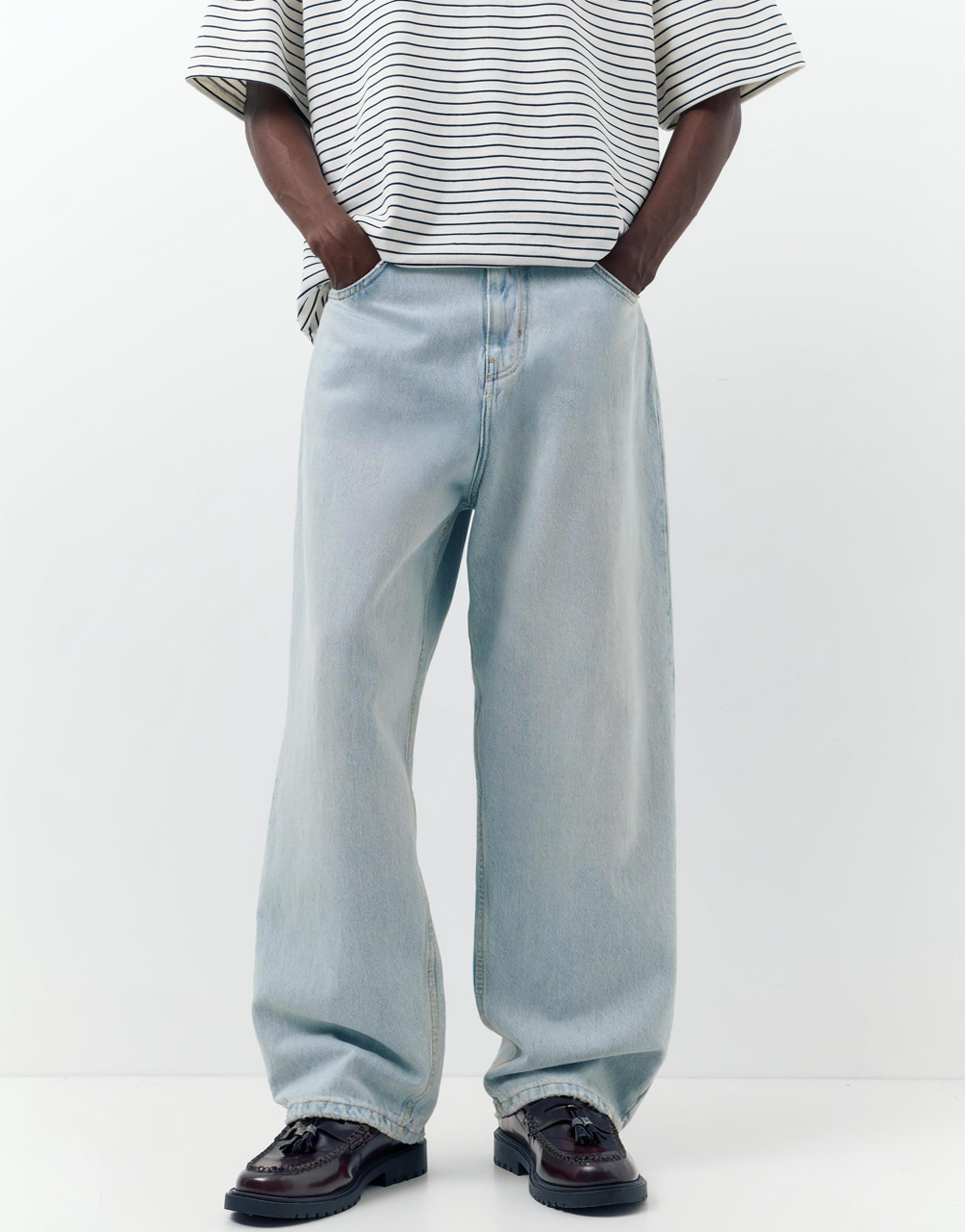 Relaxed fit baggy jeans — Pale indigo
