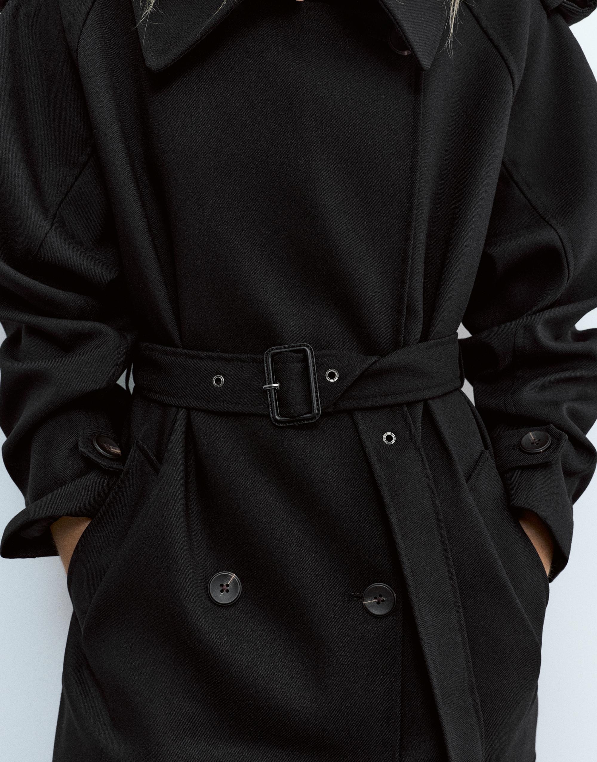 Long trench coat — Black