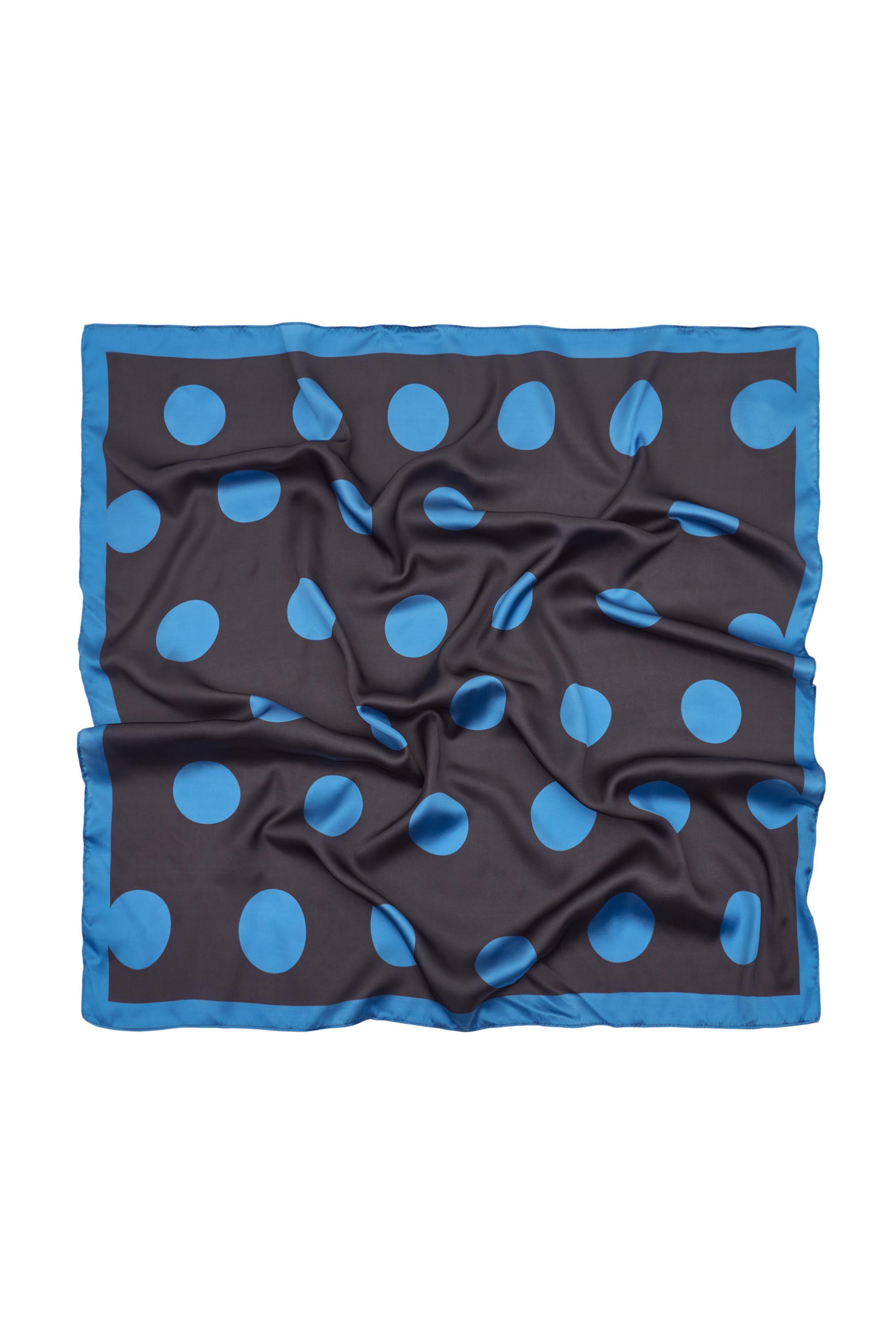 Puantiye desenli saten fular