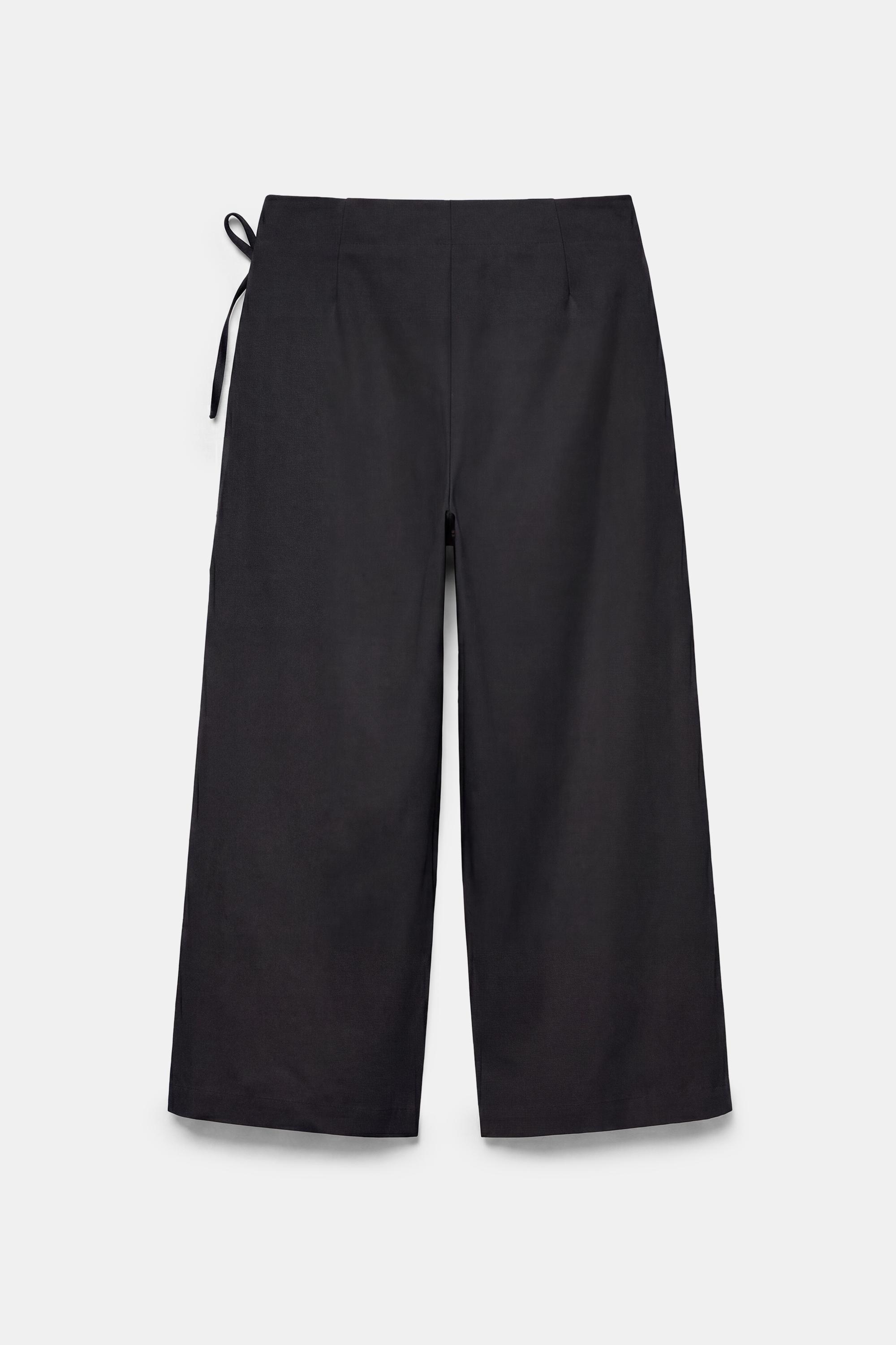 Sash tie culottes — Black