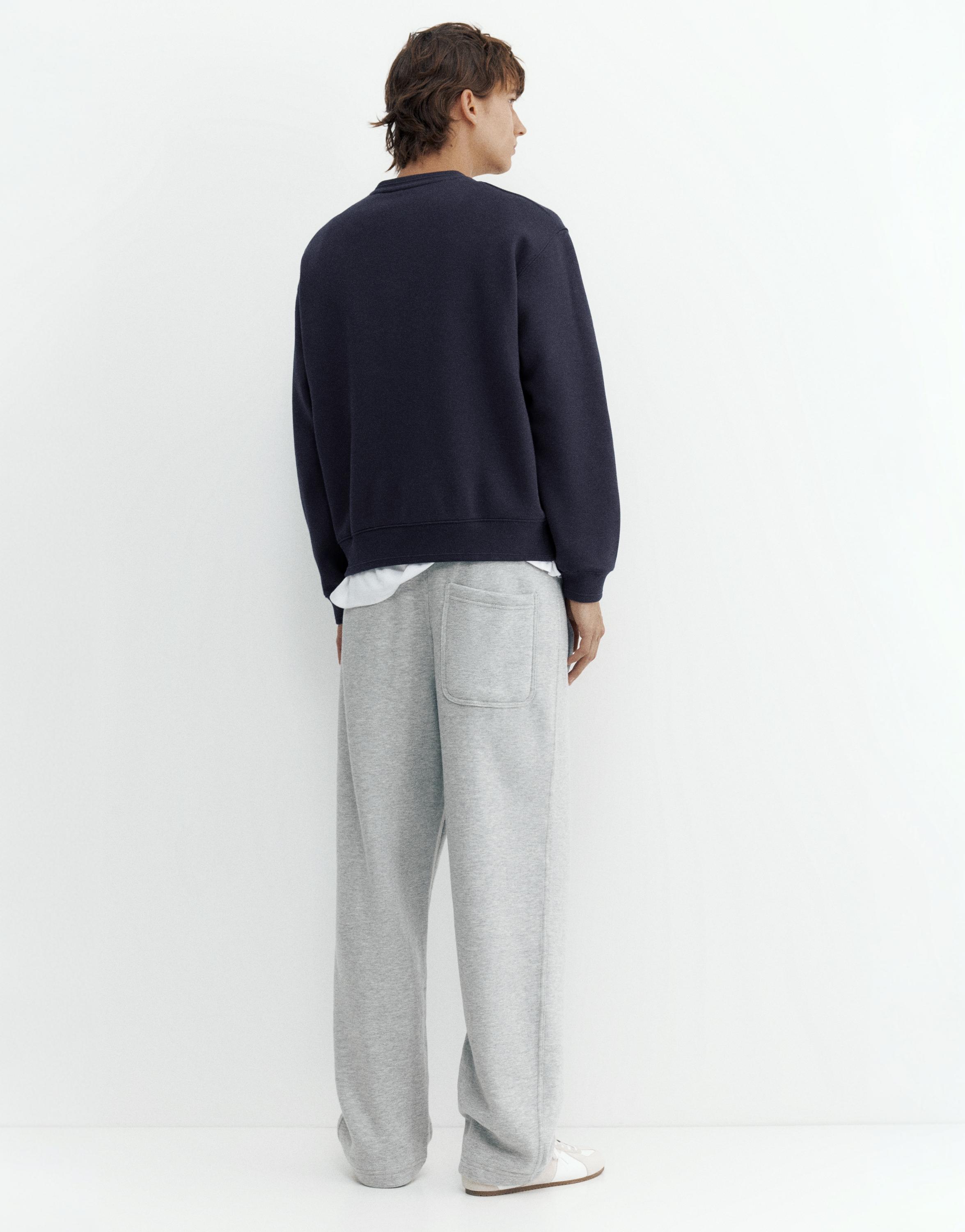 Relaxed fit round neck sweatshirt — Navy
