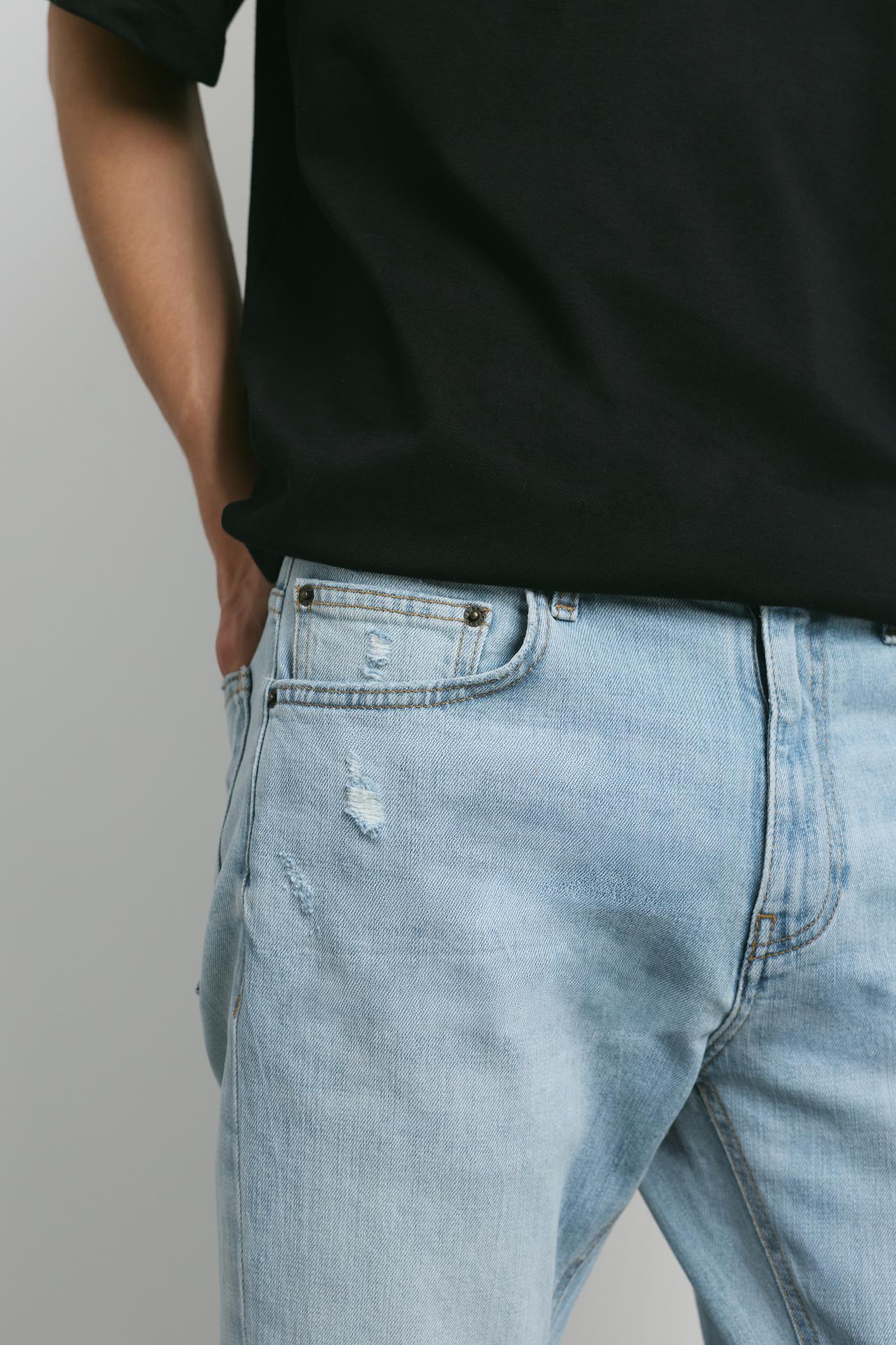 Ripped skinny jeans — Pale indigo